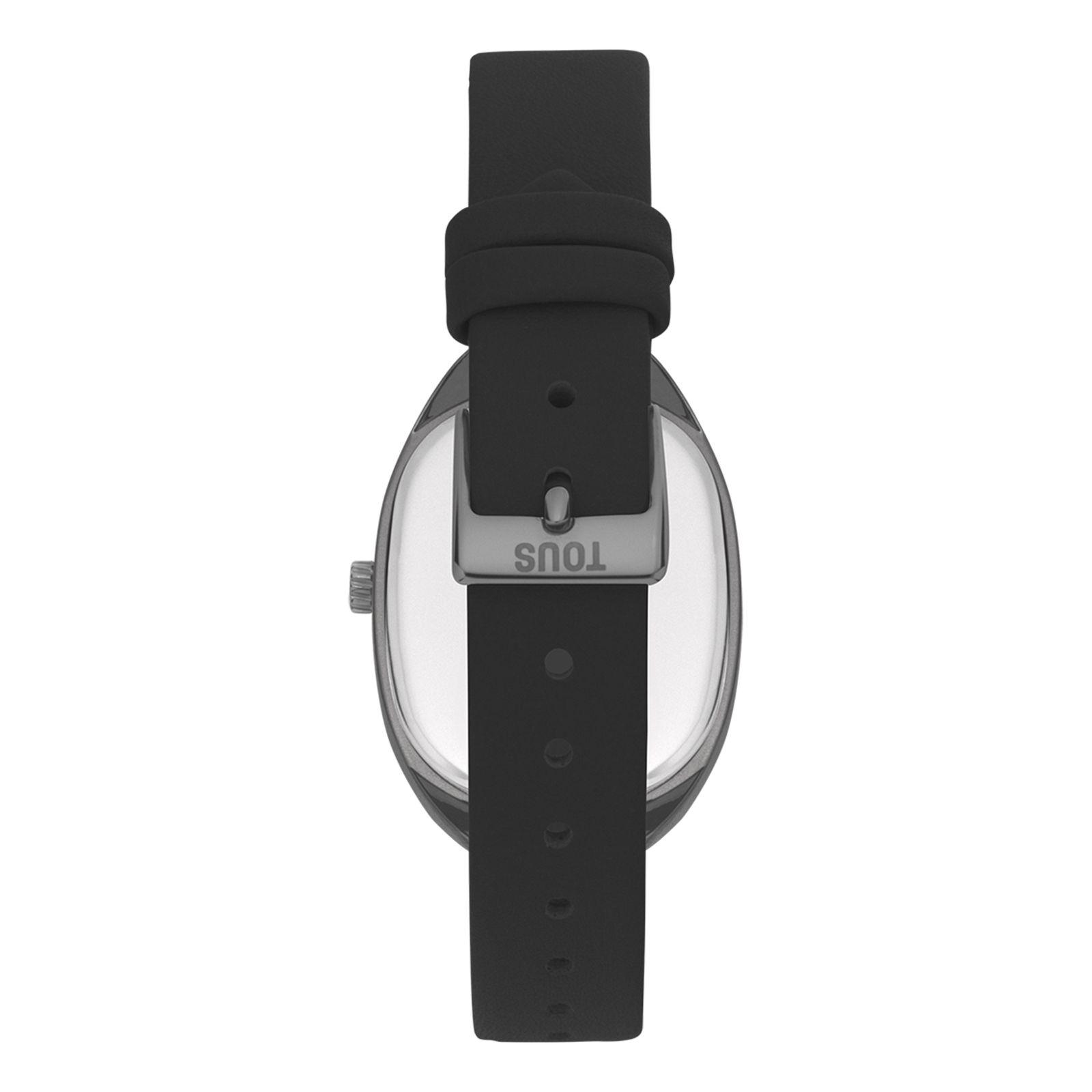 Reloj analógico de acero IPRG rosa con correa de piel negra Heritage-2