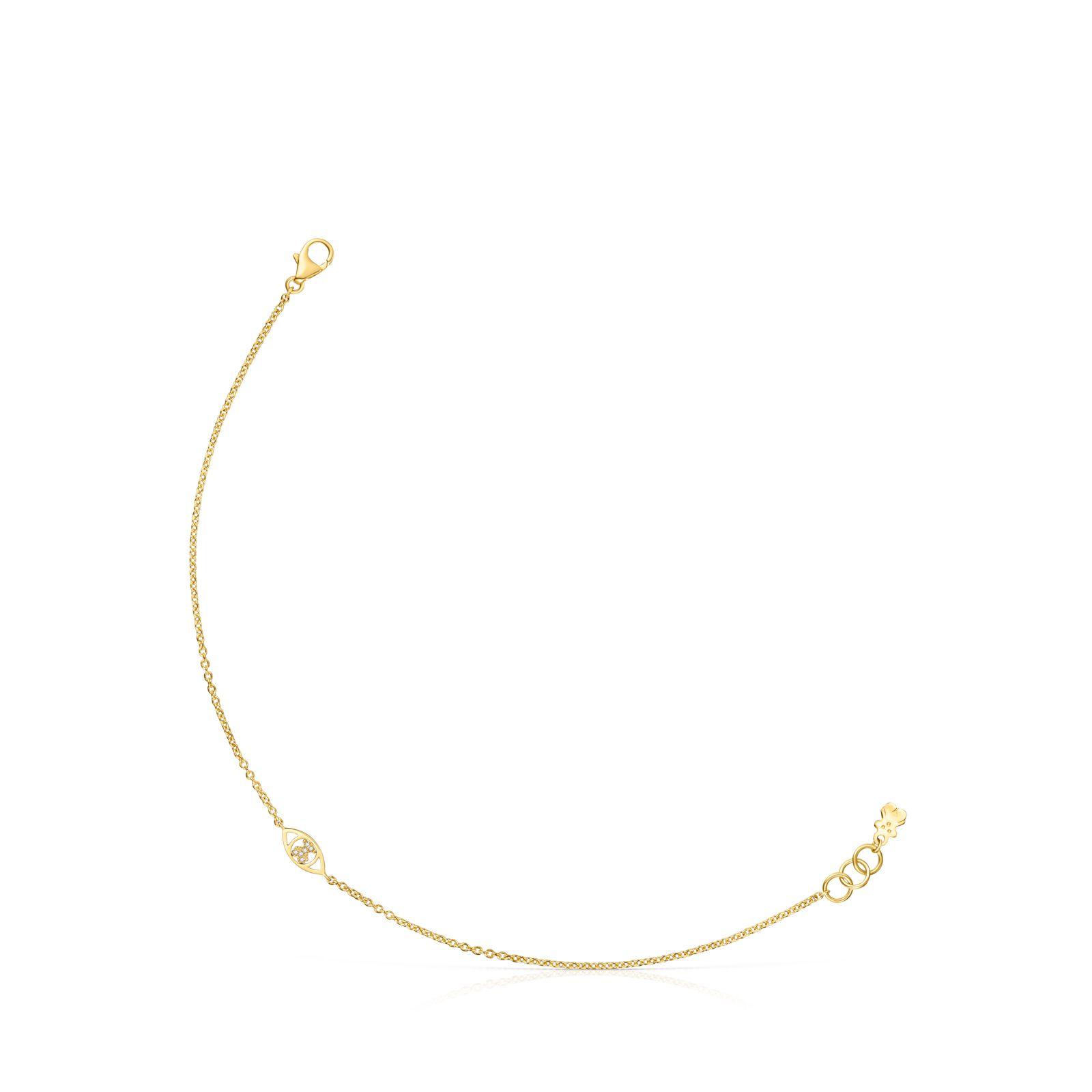 Pulsera TOUS Good Vibes ojo de oro y diamantes-0