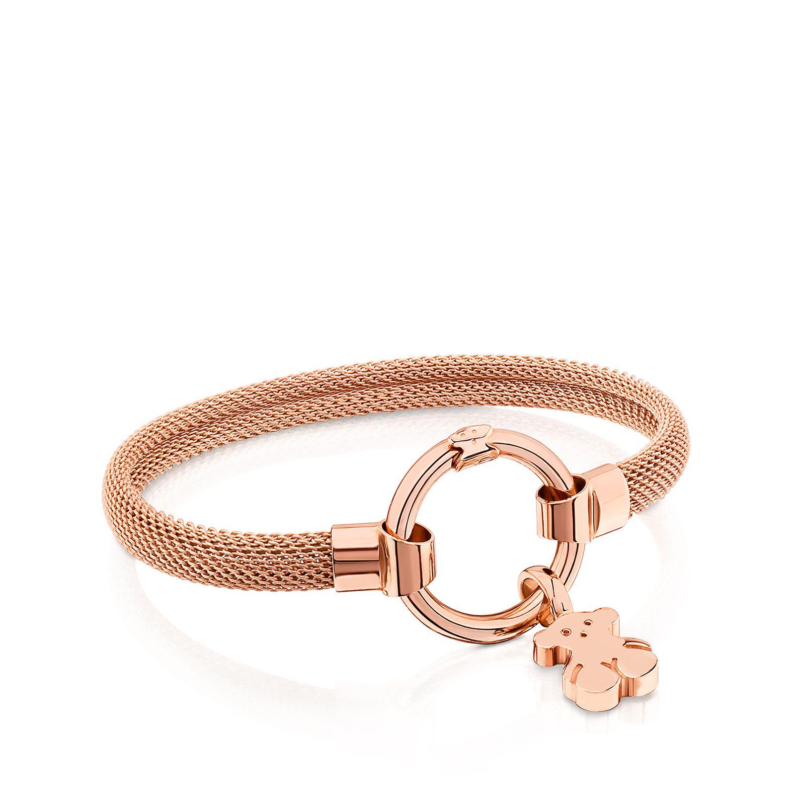 Pulsera Tous mediana Hold de Plata Vermeil rosa y Acero-0