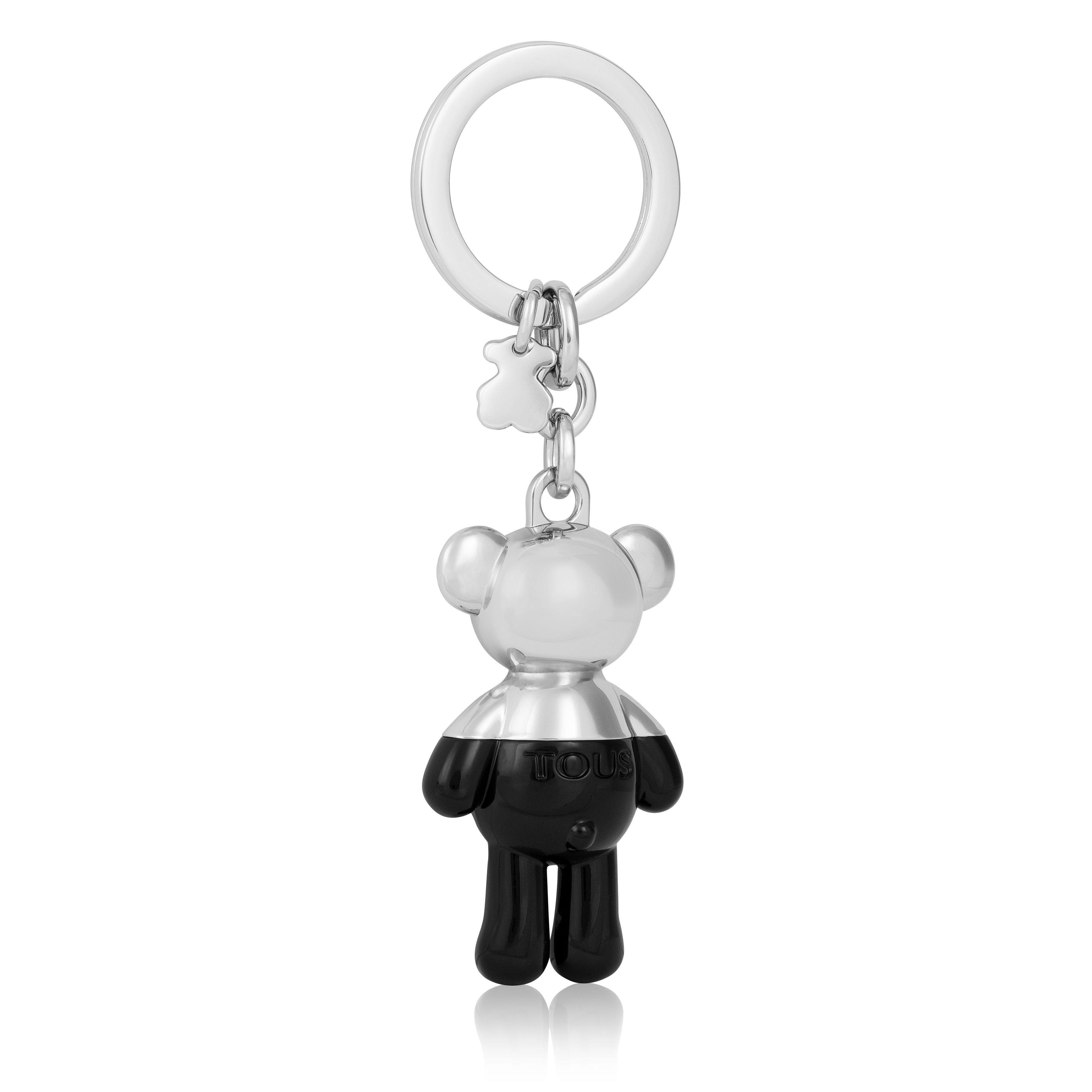 Llavero Teddy Bear plateado y negro-1