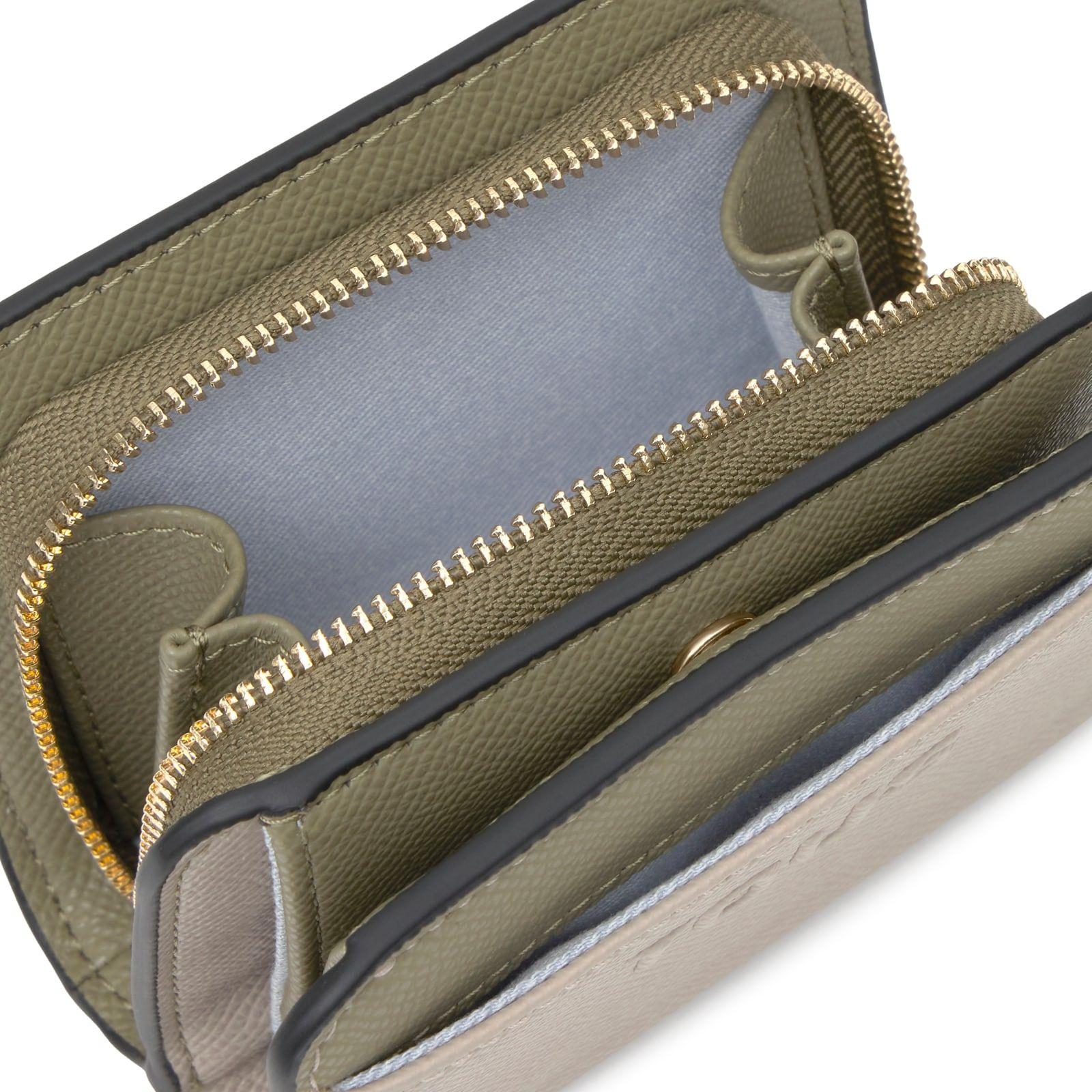 Cartera mediana topo verde TOUS Doble Audree Saffiano-2