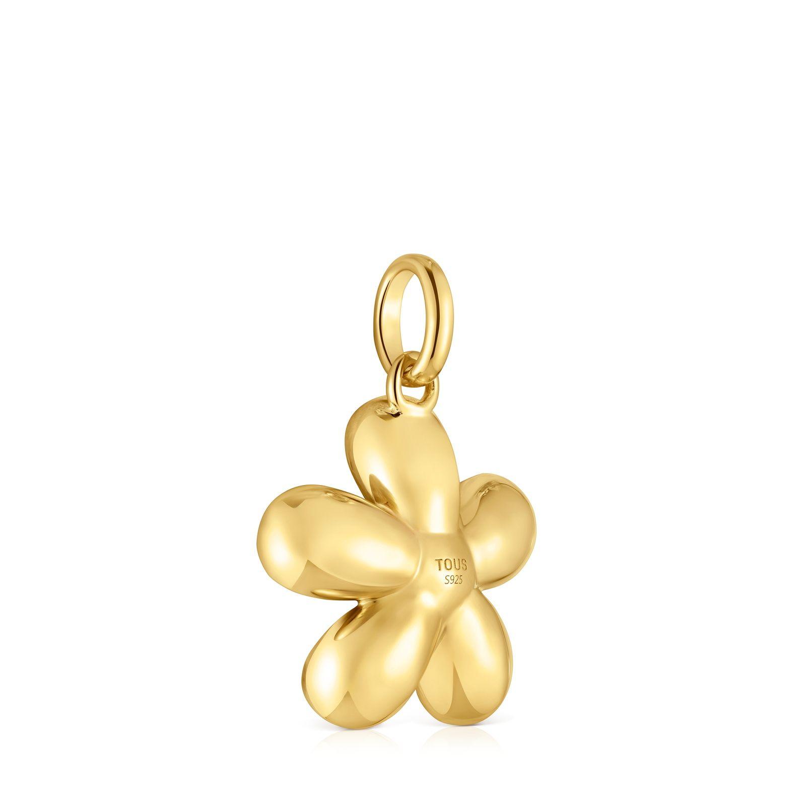 Colgante flor con baño de oro de 18 kt sobre plata Daisy-2