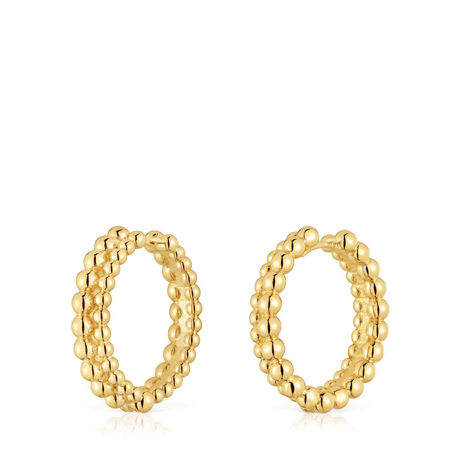 Pendientes de aro doble con baño de oro de 18 kt sobre plata-2