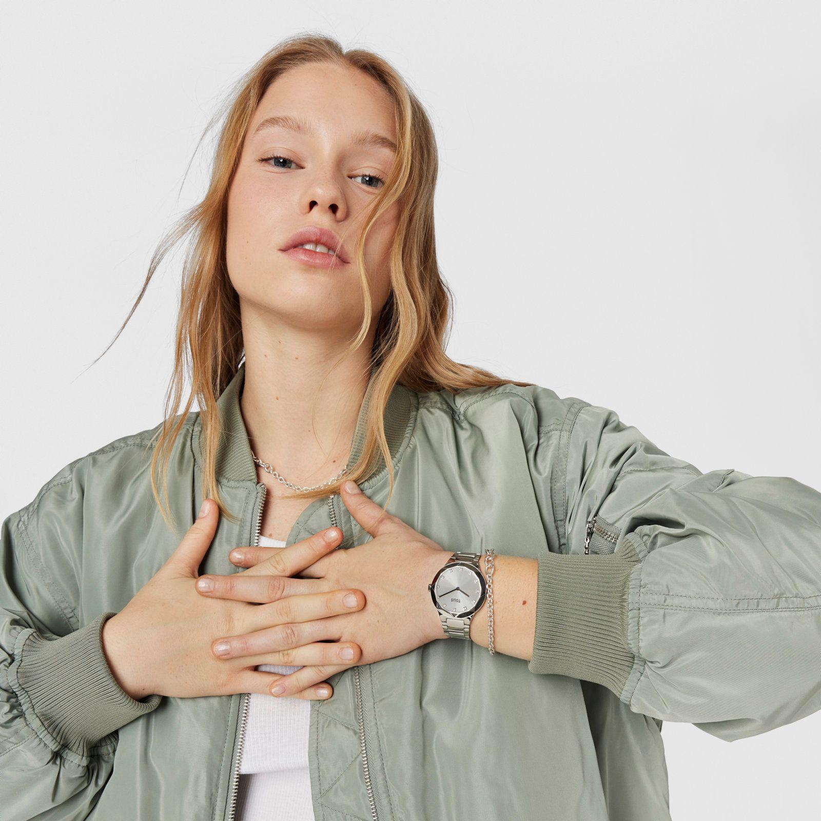 Reloj analógico con brazalete de acero Karat Round-3