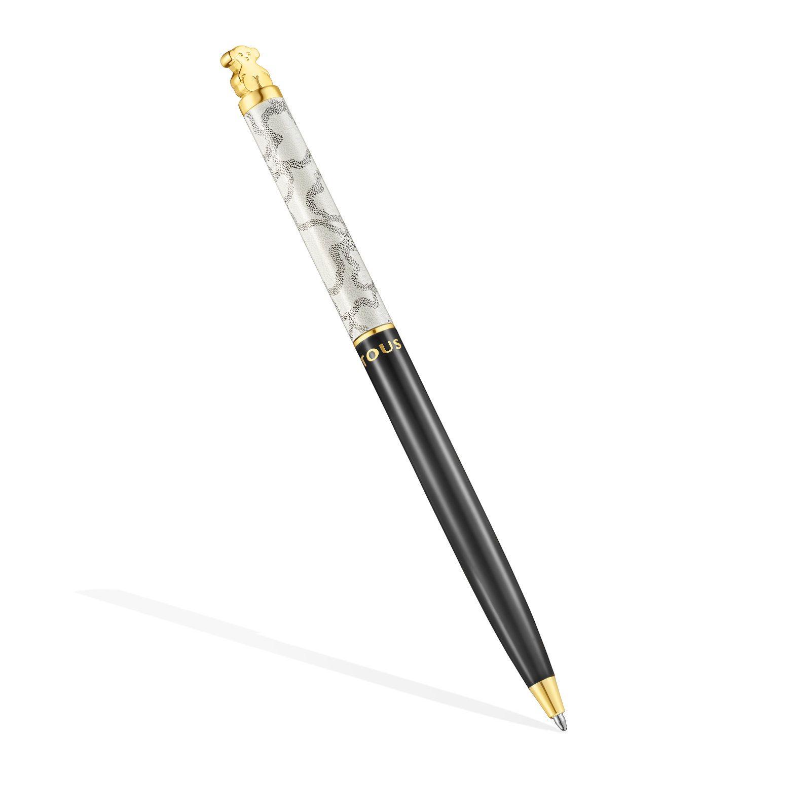 Bolígrafo de acero IP dorado lacado en negro TOUS Kaos-0