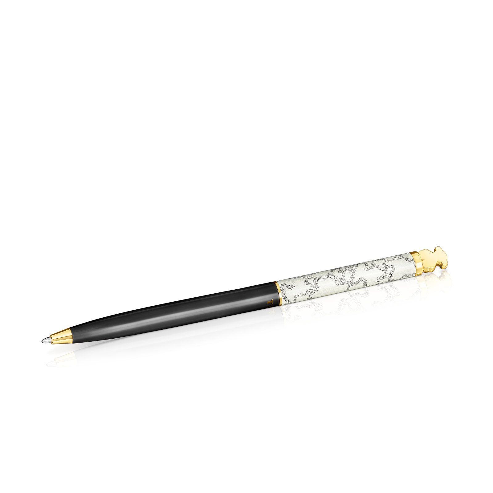 Bolígrafo de acero IP dorado lacado en negro TOUS Kaos-1