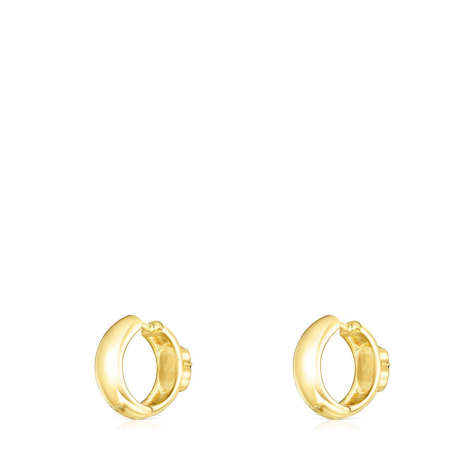Pendientes pequeños Icon Color de plata vermeil y malaquita-2