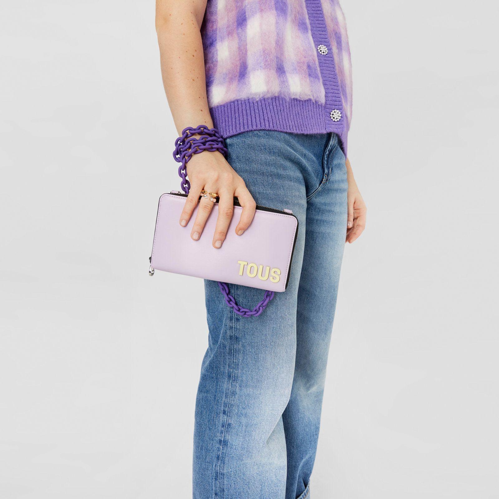 Billetera colgante con portamóvil malva TOUS Carol-5