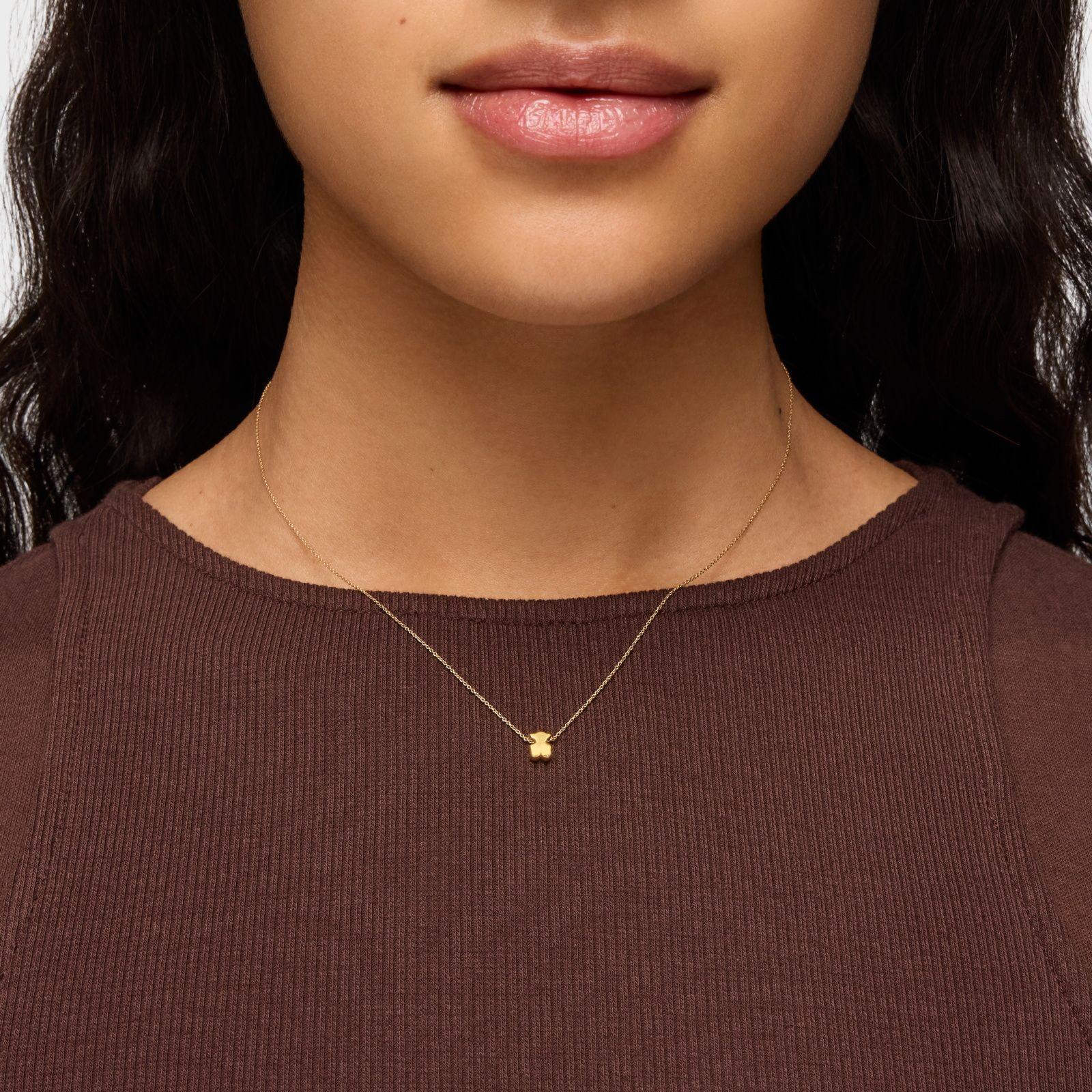 Collar corto de oro con motivo oso 6 mm Sweet Dolls-4