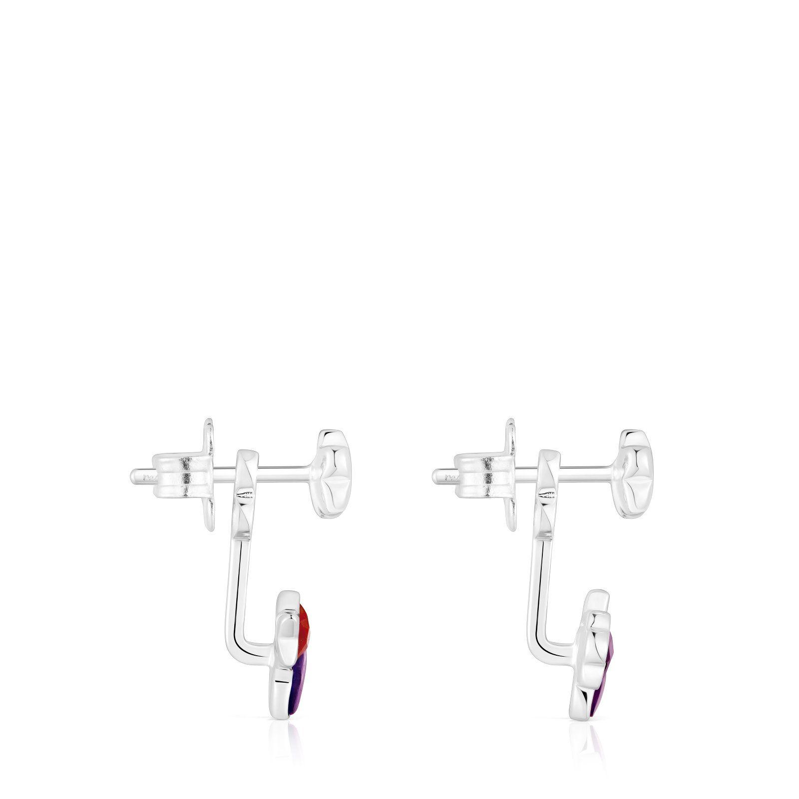 Aros de plata y gemas Bold Motif-1