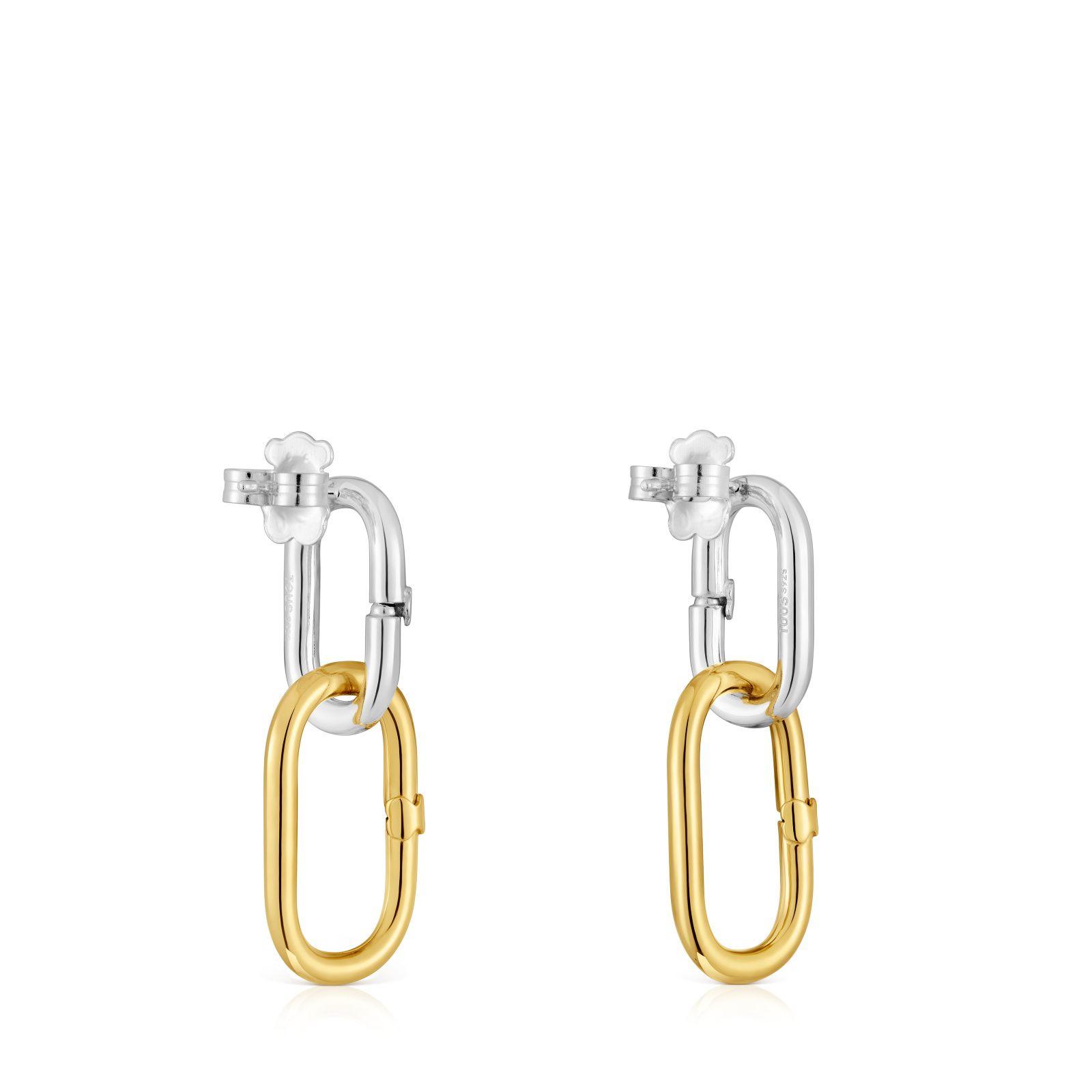 Pendientes largos bicolor Hold Oval-2