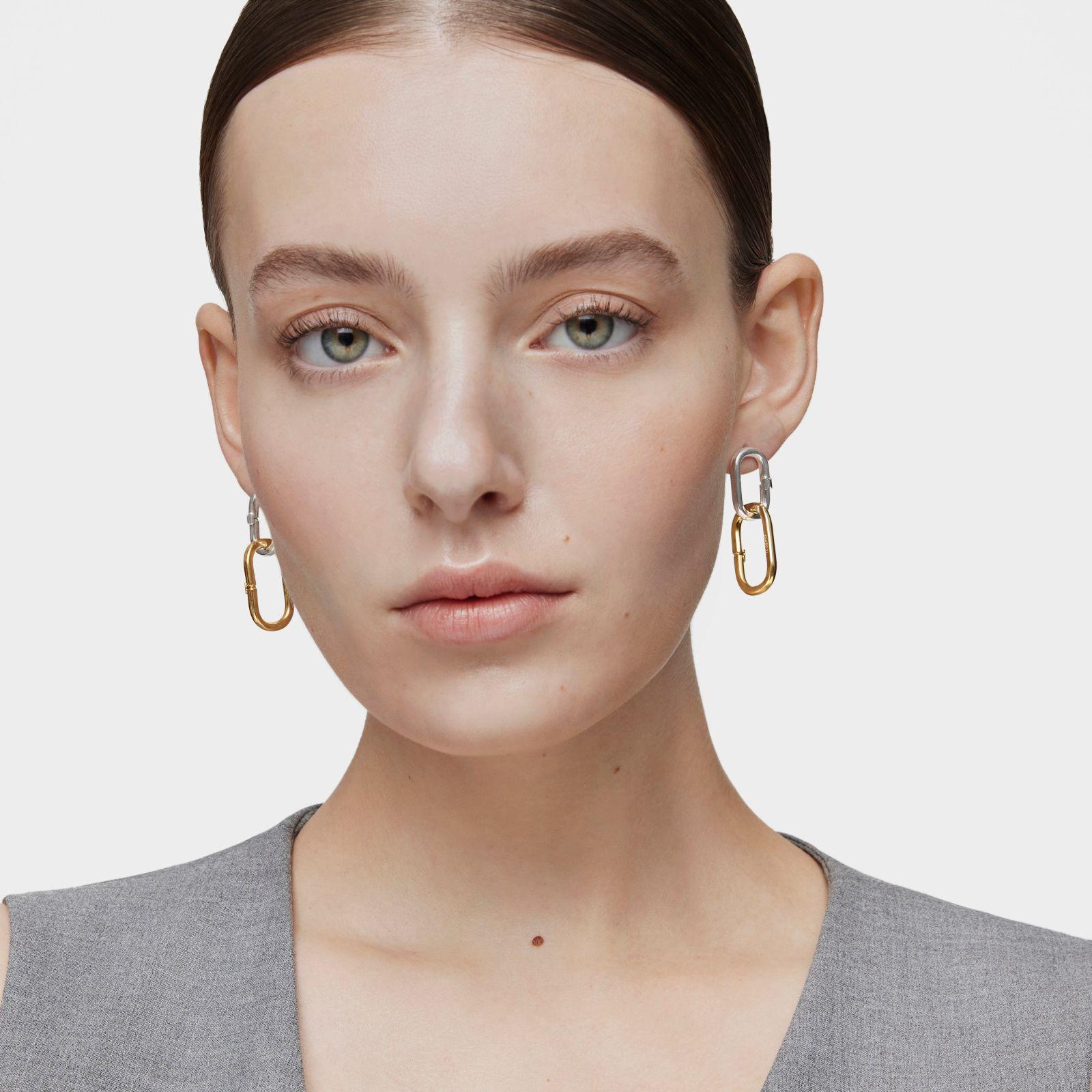 Pendientes largos bicolor Hold Oval-4