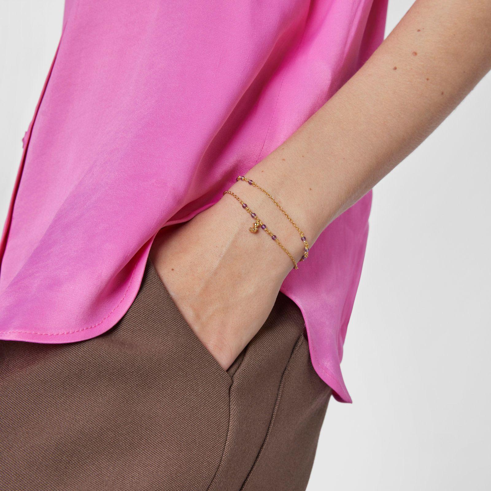 Pulsera de plata vermeil y amatista Bold Bear-4