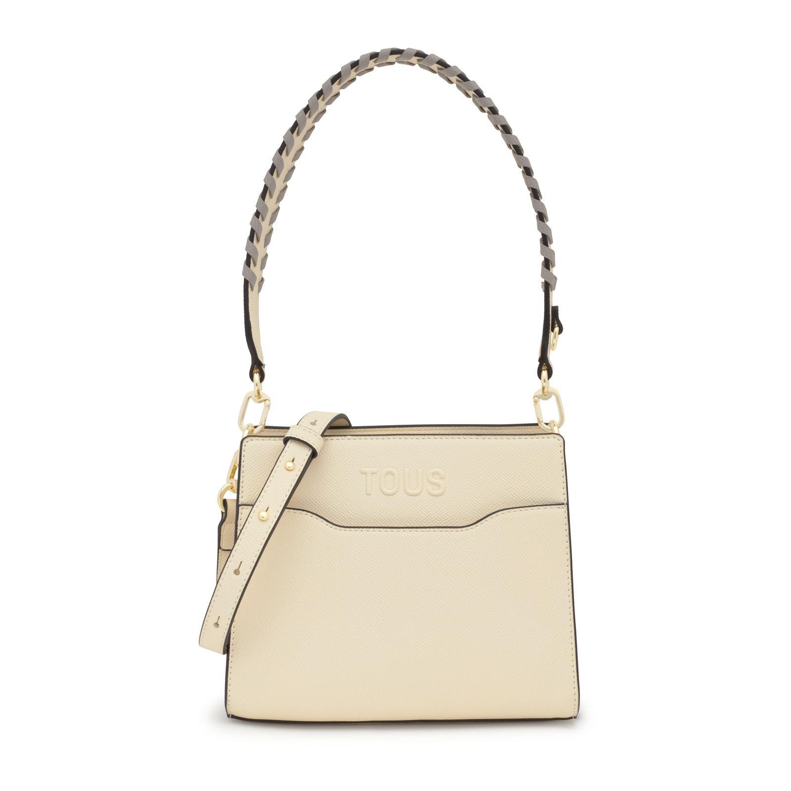 Shopper pequeño beige Audree Saffiano-0