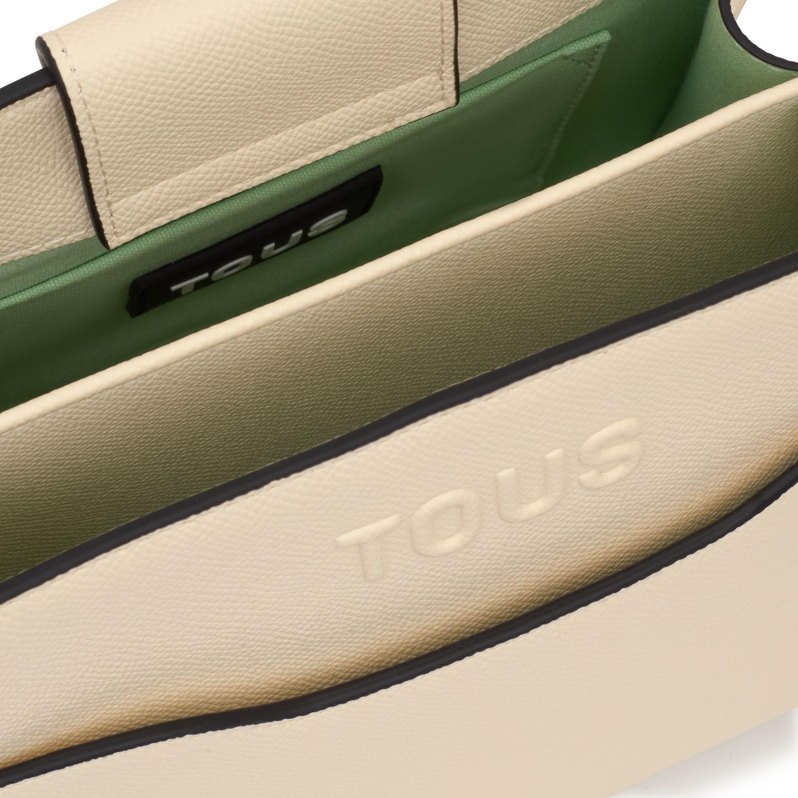 Shopper pequeño beige Audree Saffiano-2