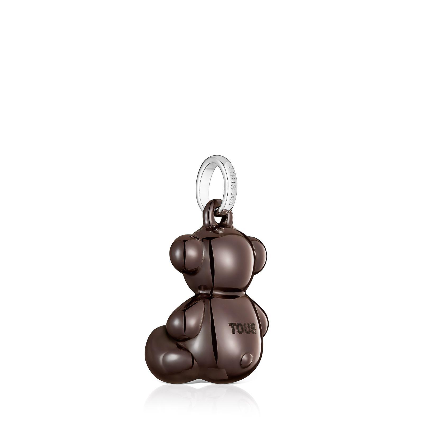 Colgante oso de plata y cerámica marrón Bold Bear-2