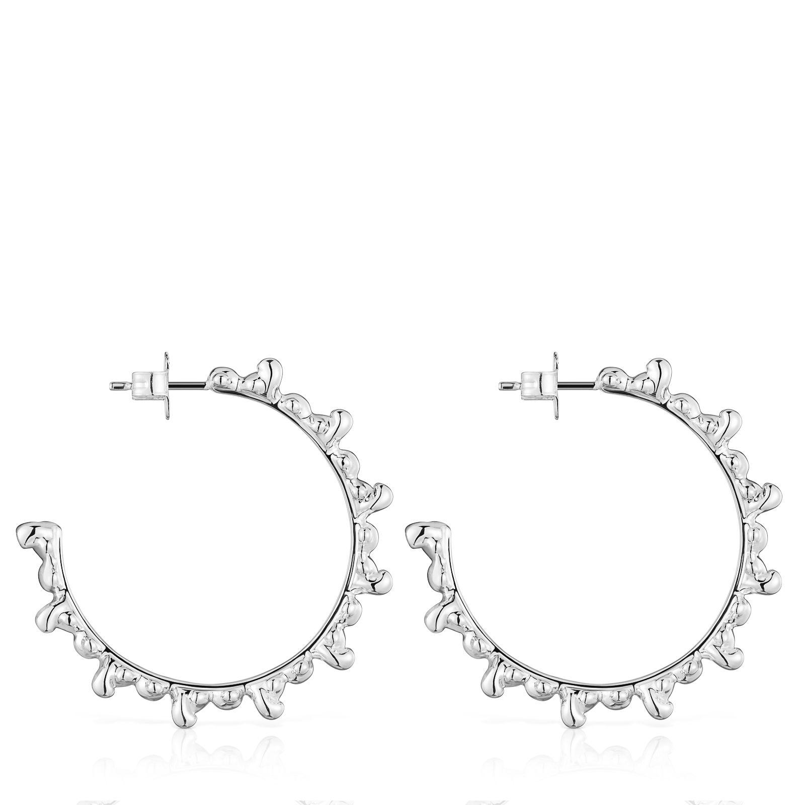 Aros aro de plata motivos oso Bold Bear-1