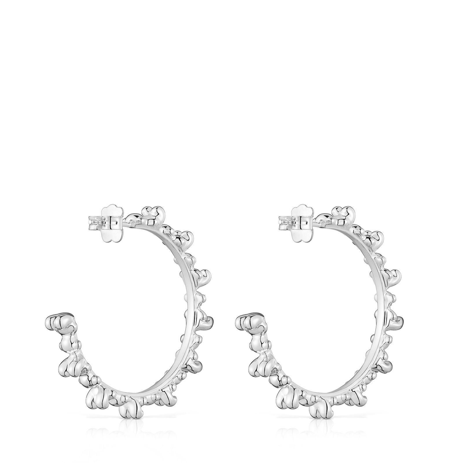 Aros aro de plata motivos oso Bold Bear-2