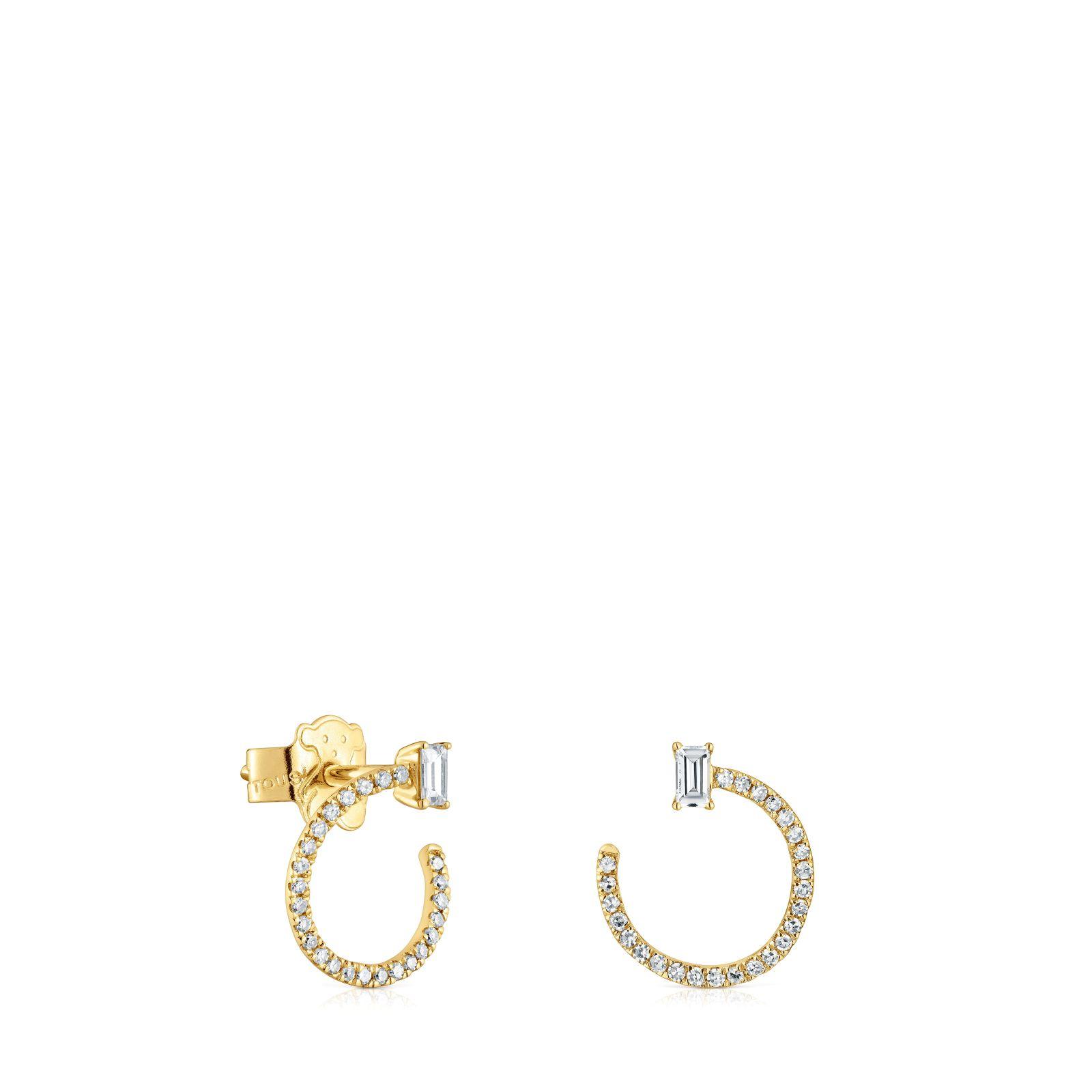 Pendientes medio círculo de oro y diamantes Les Classiques-0