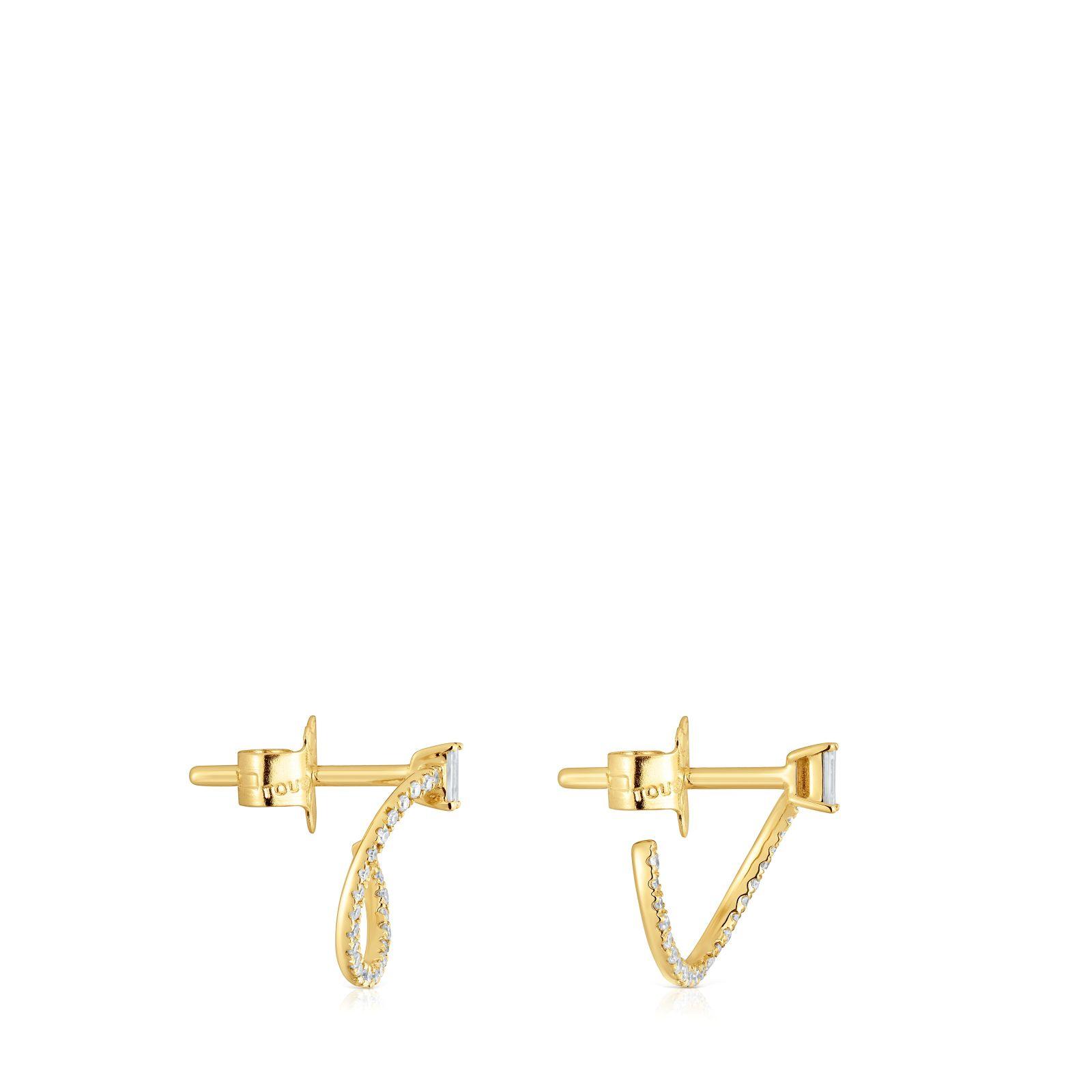 Pendientes medio círculo de oro y diamantes Les Classiques-1