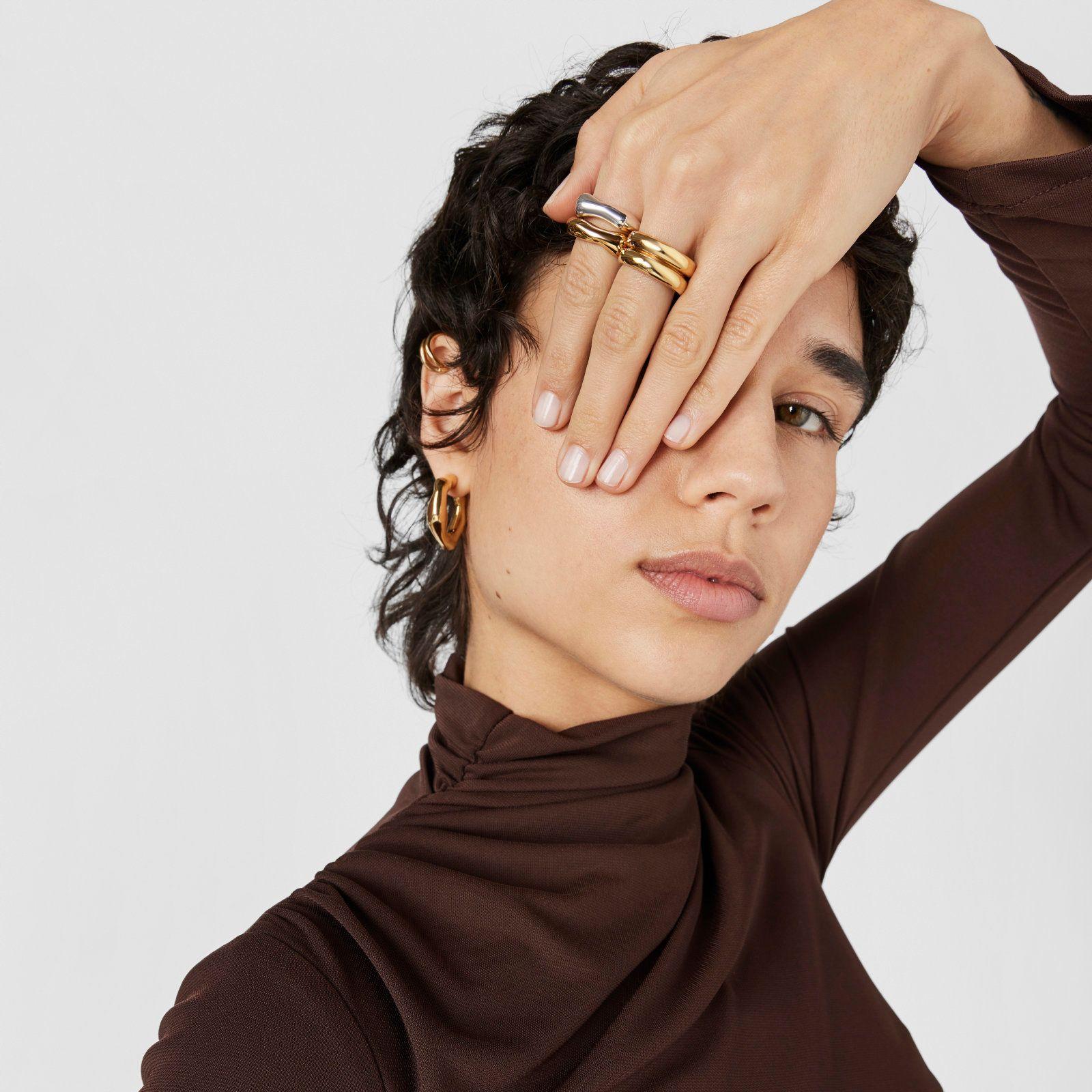 Anillo abierto de plata vermeil Tabit Tous-3