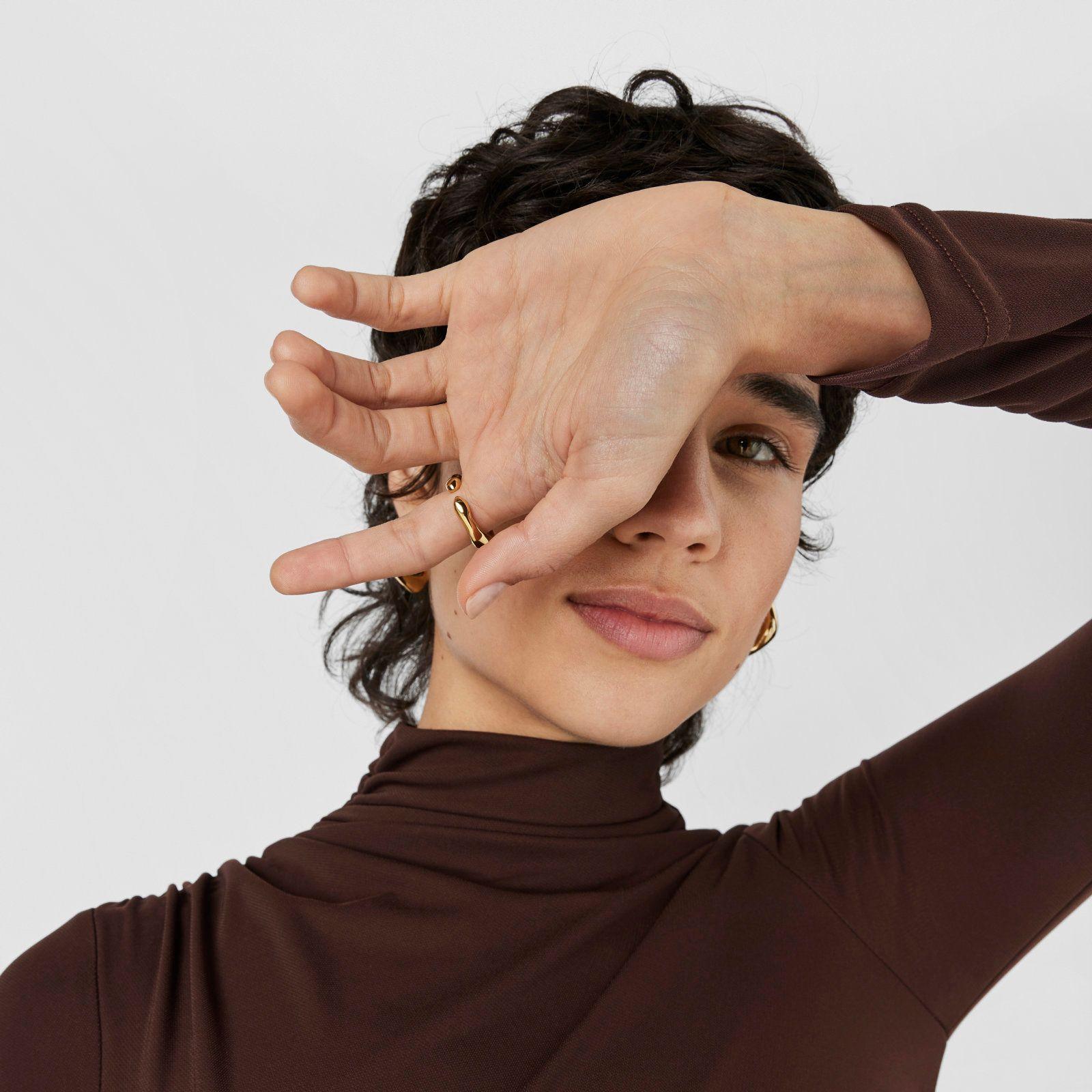 Anillo abierto de plata vermeil Tabit Tous-6