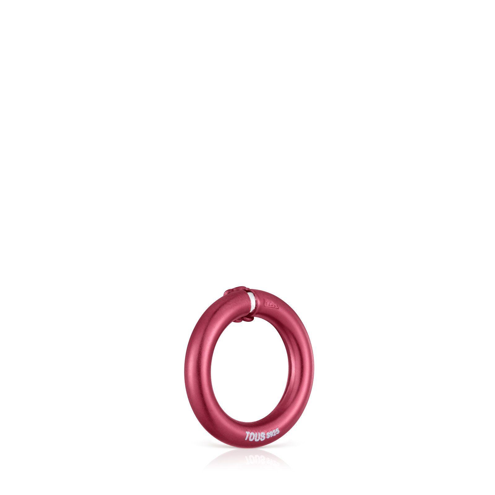 Anilla pequeña de plata en color rojo Hold-2