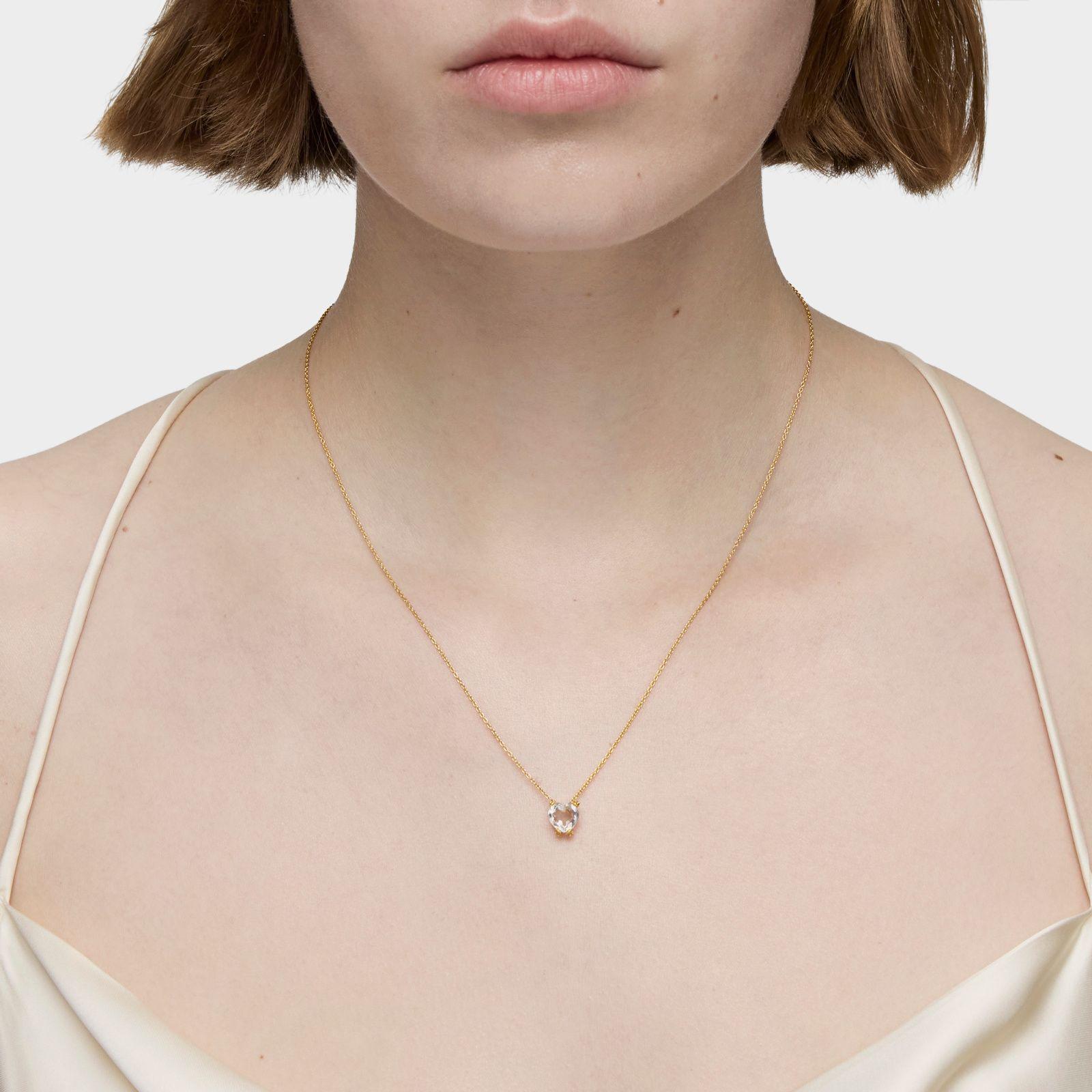 Collar corto de oro y cuarzo cristal de roca Color Pills-5