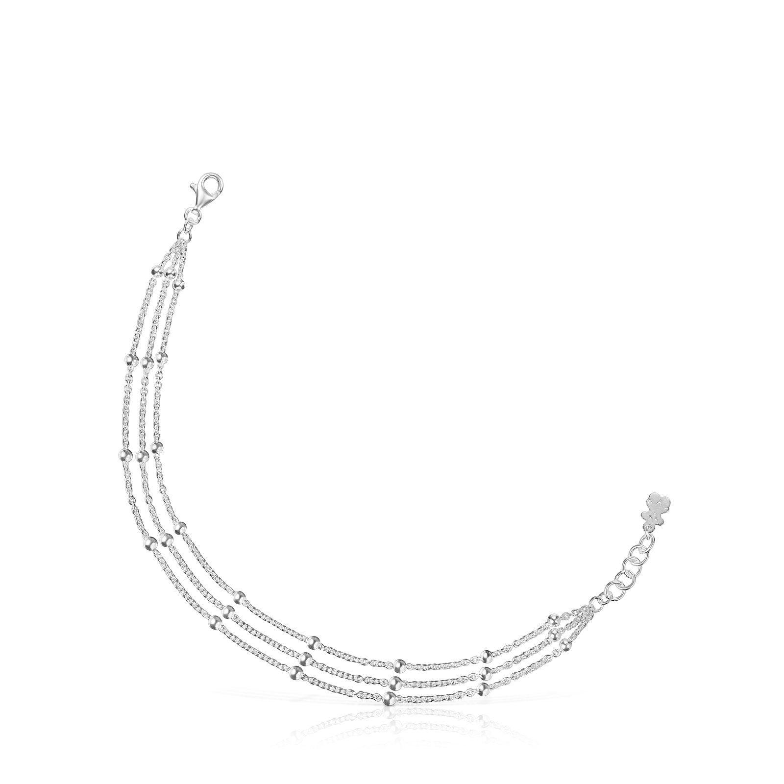 Pulsera triple cadena de plata Basicos-3