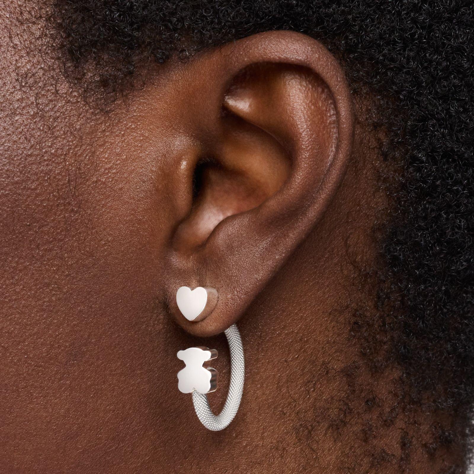 Aros aro de plata y motivos Icon Mesh-5