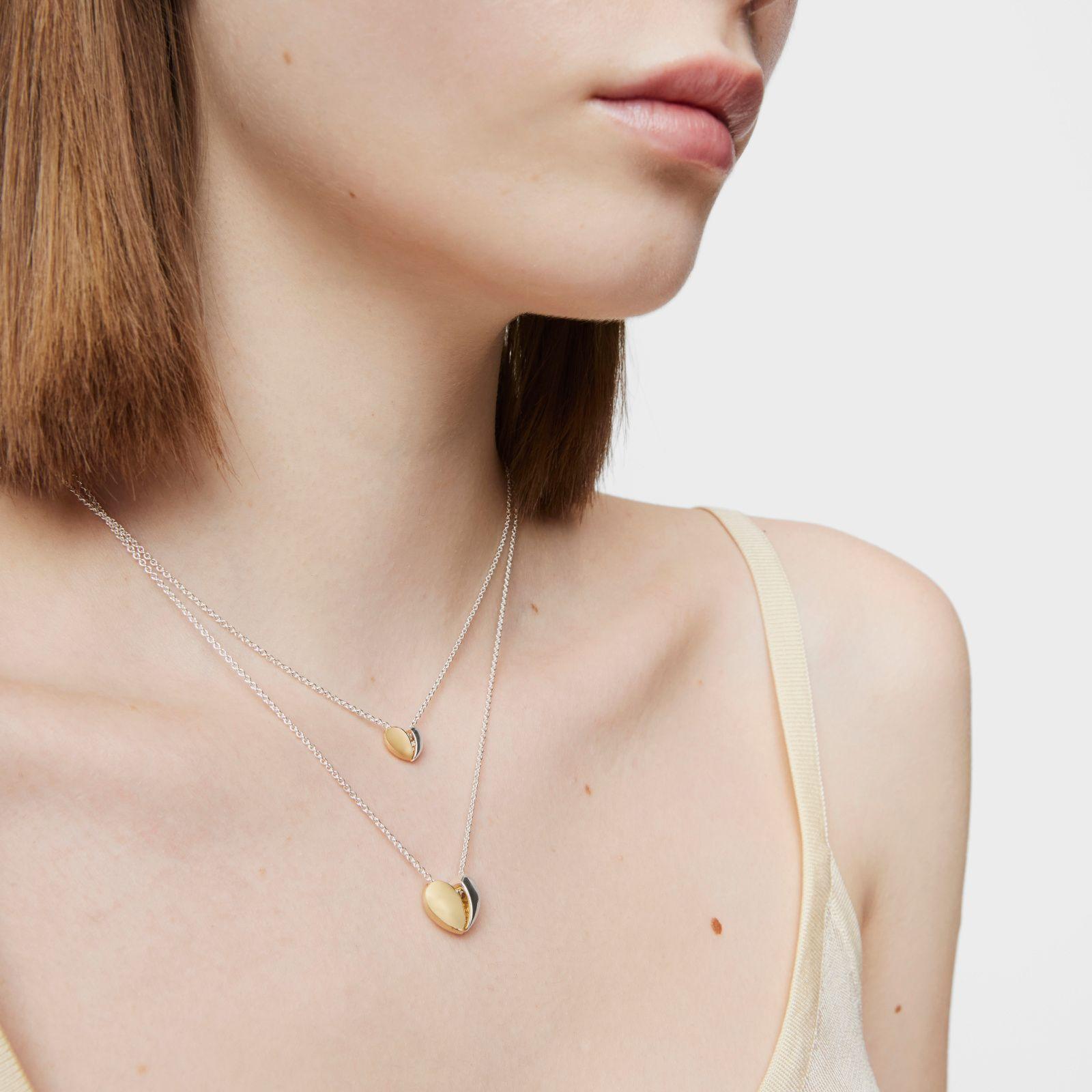 Collar corto doble corazón bicolor My Other Half-4