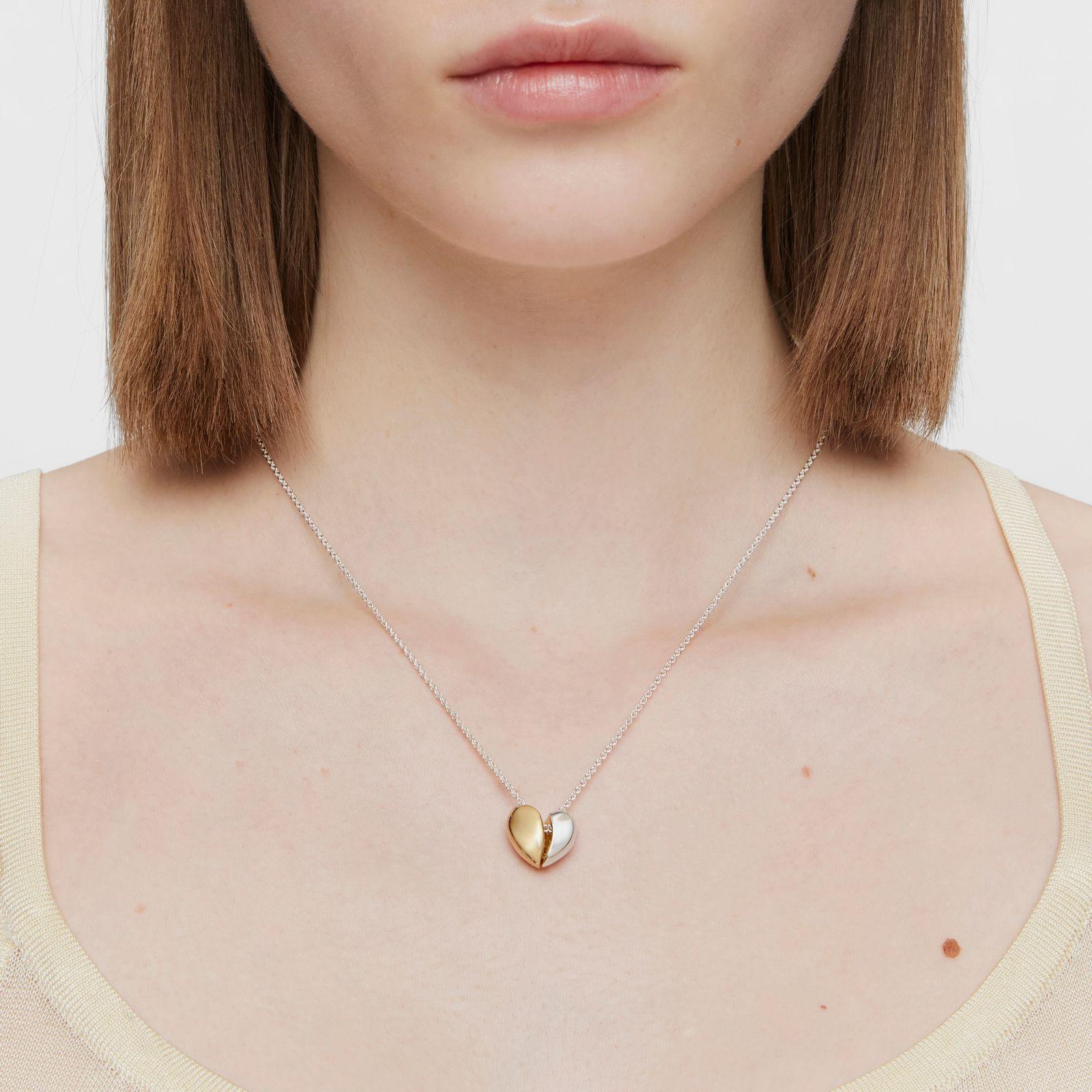 Collar corto doble corazón bicolor My Other Half-5