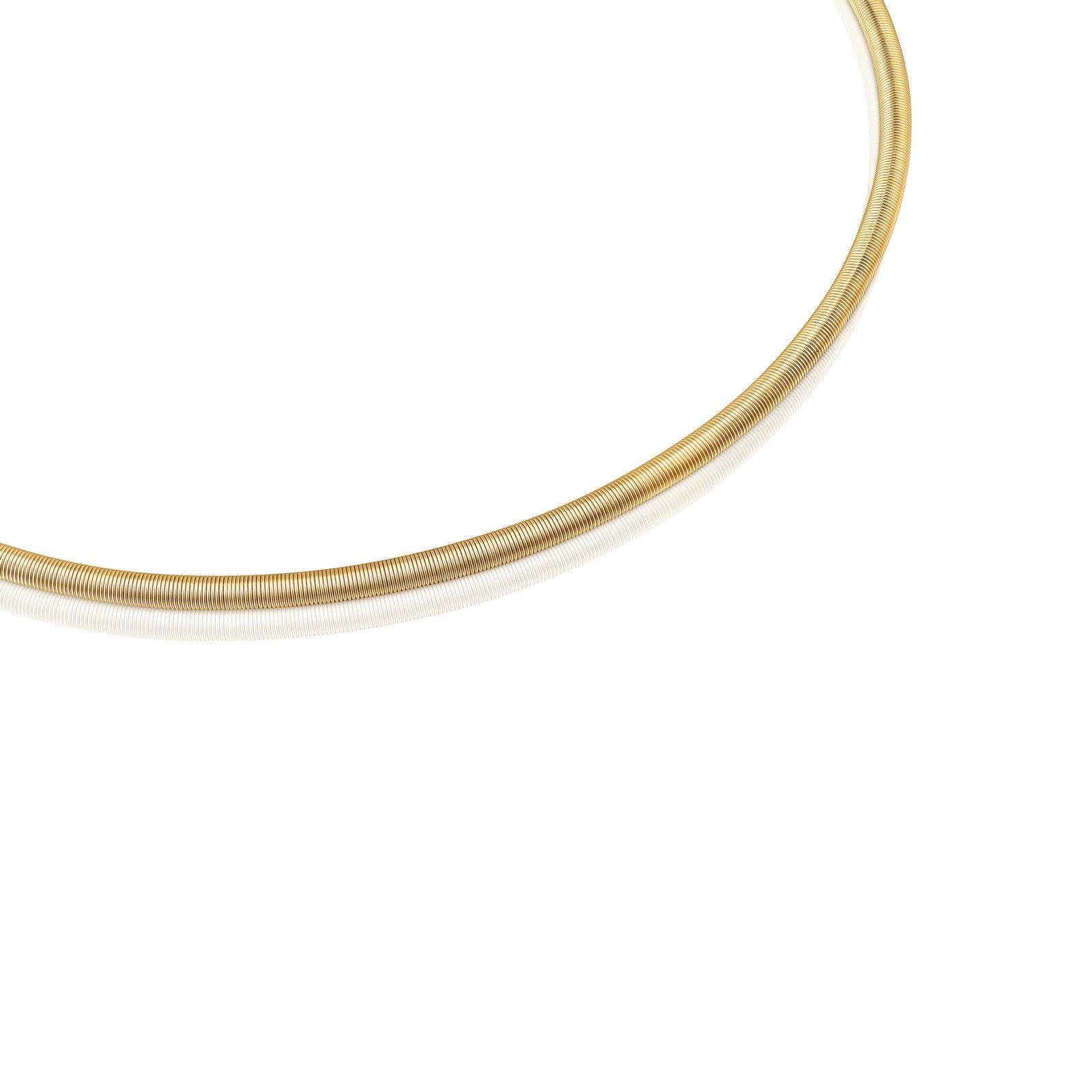 Collar de acero IP dorado 4 mm Mesh Tube-0