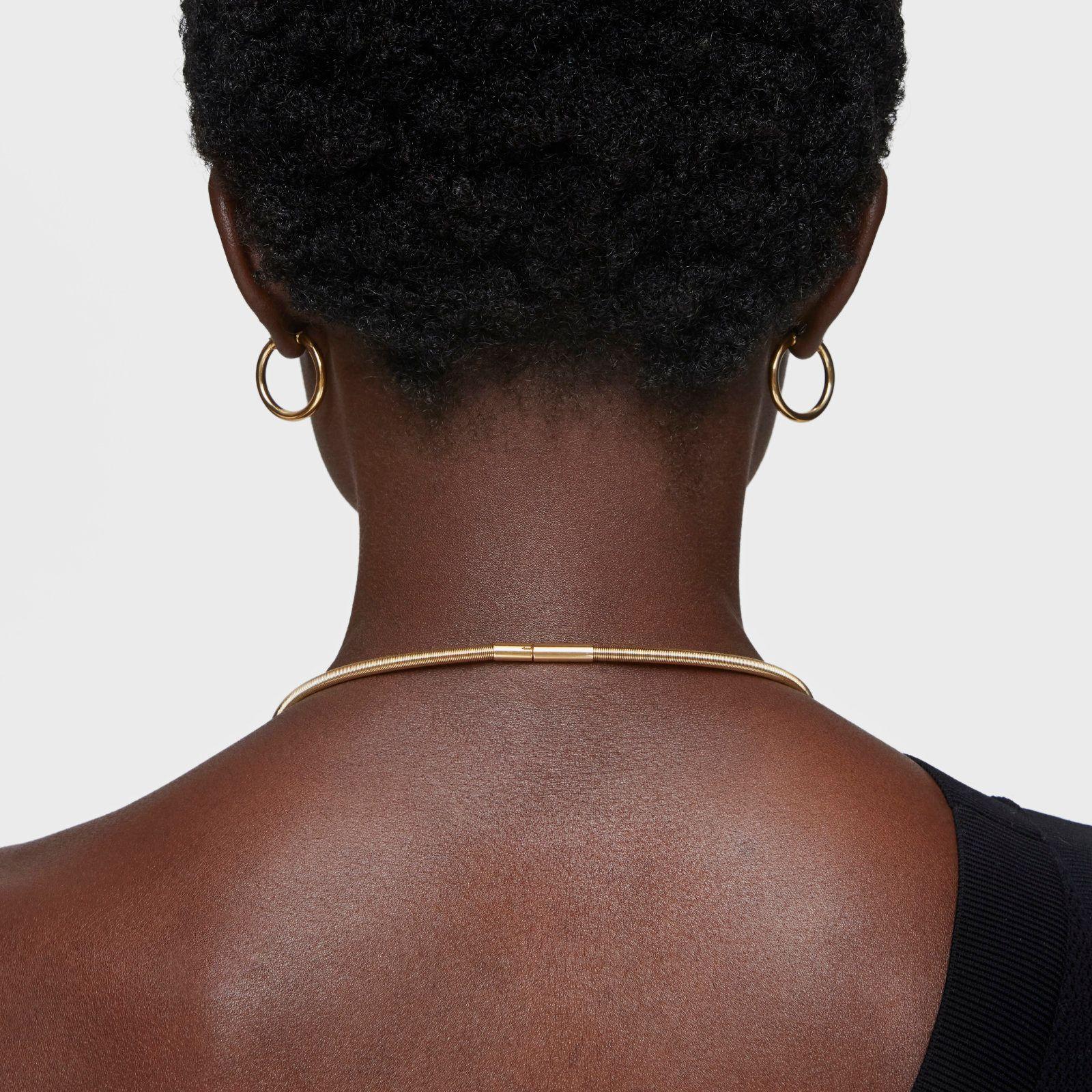 Collar de acero IP dorado 4 mm Mesh Tube-4
