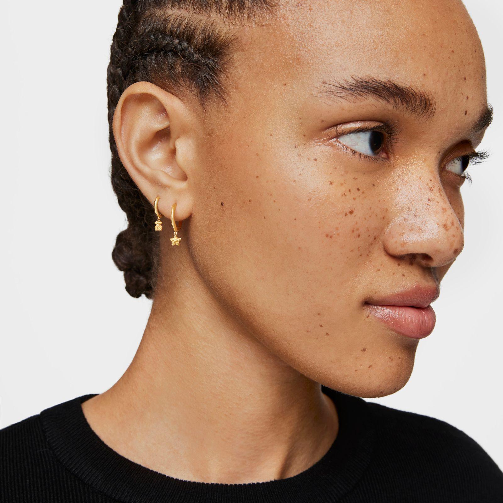 Aro corto con baño de oro de 18 kt sobre plata TOUS Grain-3