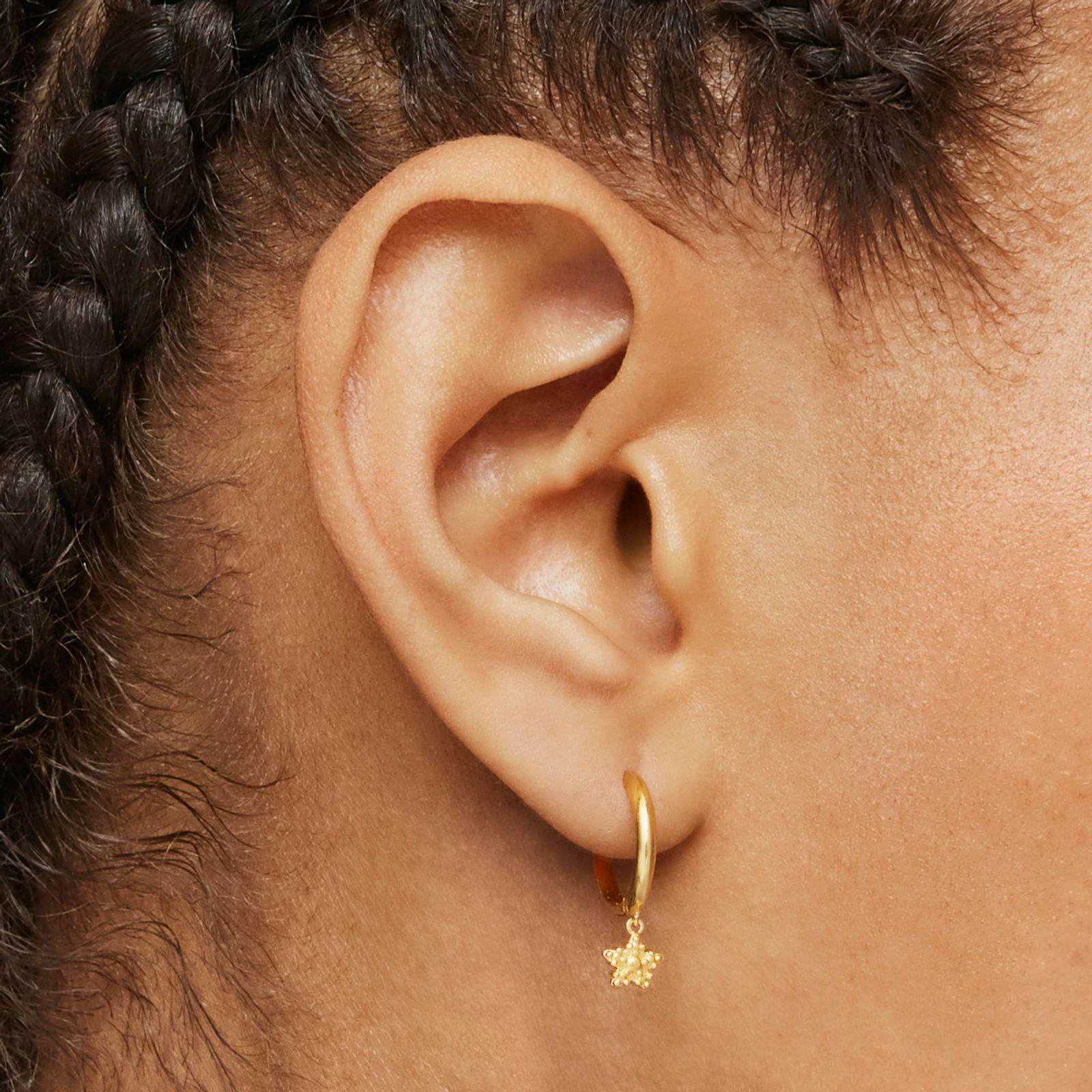 Aro corto con baño de oro de 18 kt sobre plata TOUS Grain-4