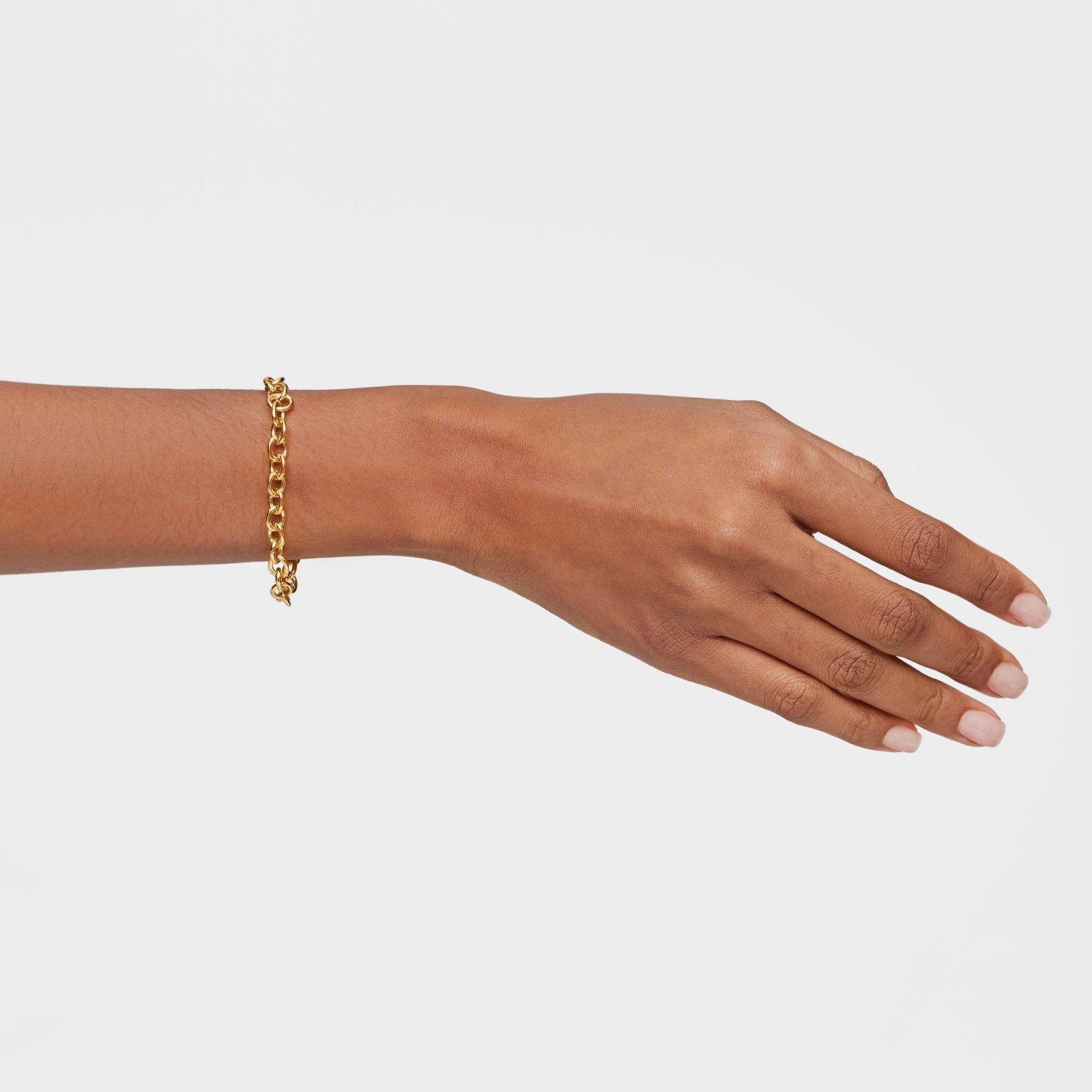Pulsera cadena con baño de oro 18 kt sobre plata Basicos-3