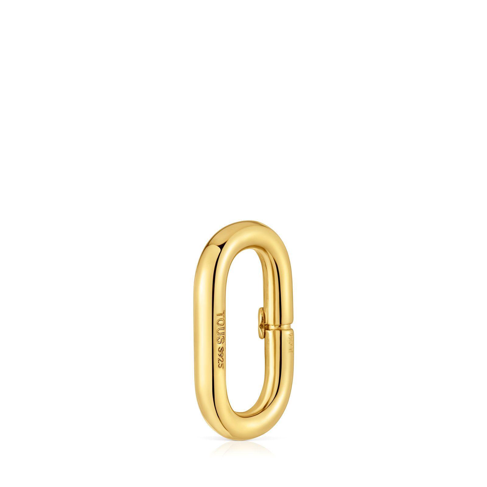 Anilla mediana con baño de oro 18 kt sobre plata Hold Oval-2