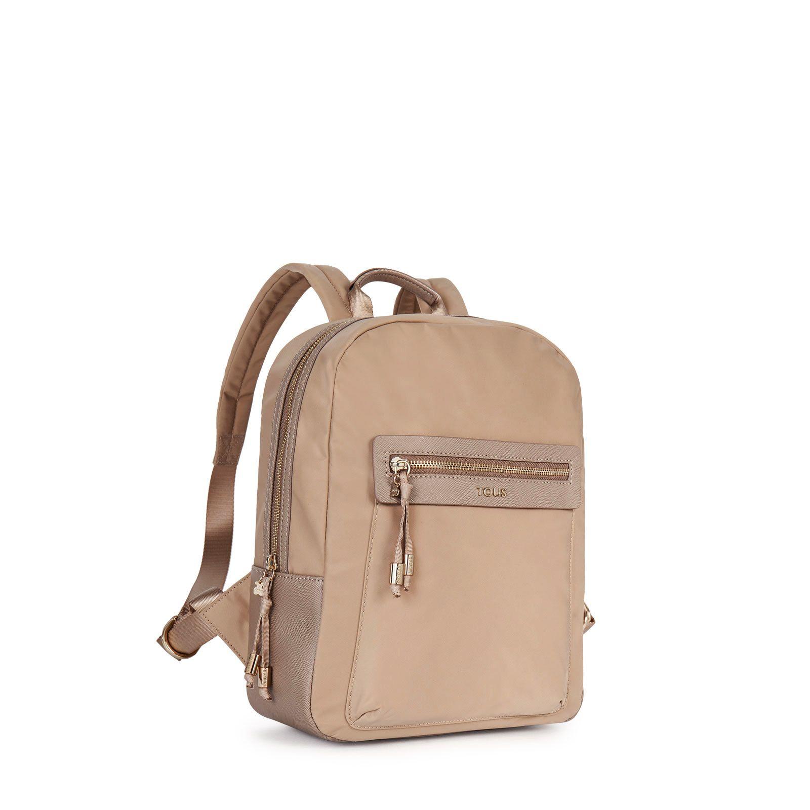 Mochila Brunock Chain de Lona en color topo Tous-1