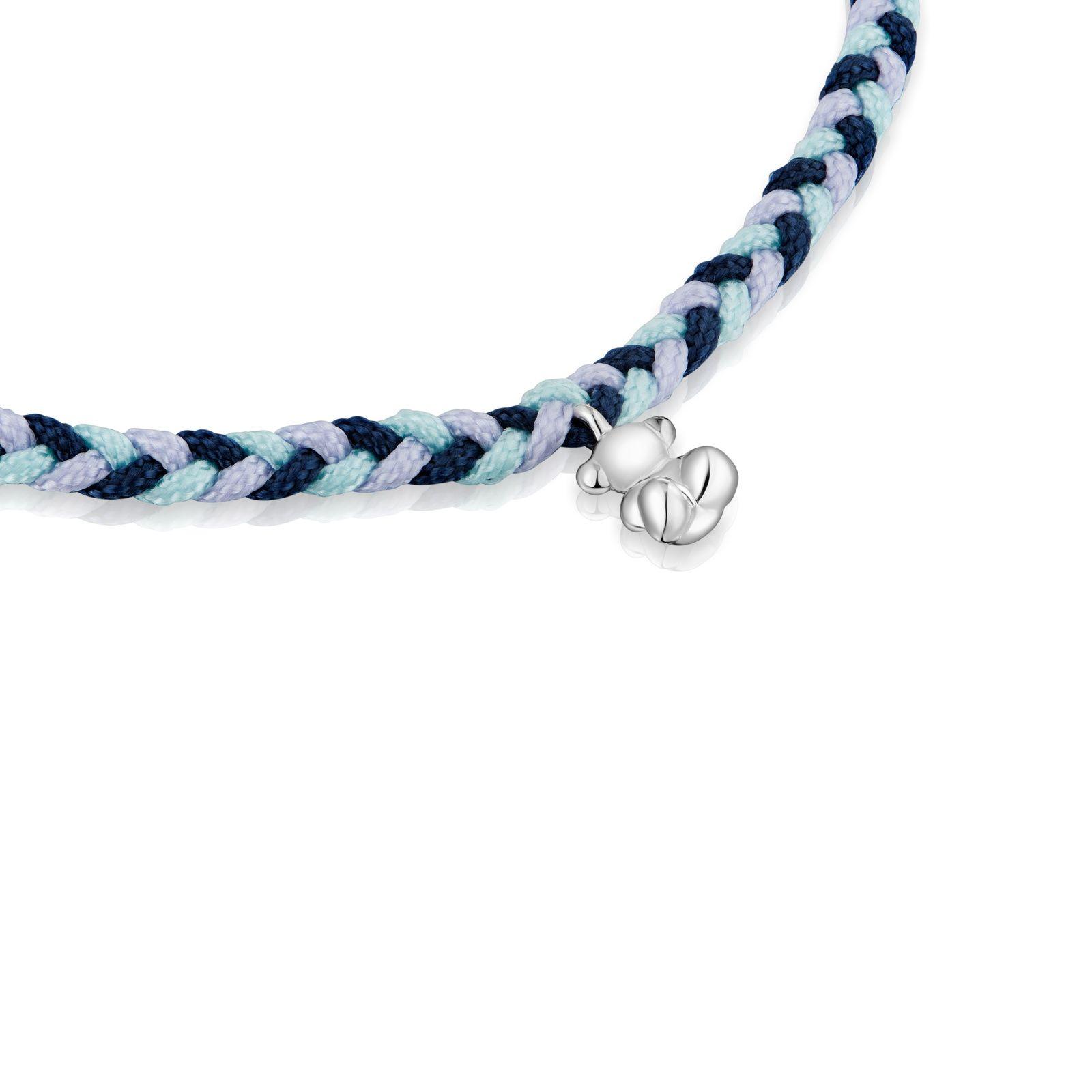 Pulsera oso de plata y nylon azul TOUS Motivos-2