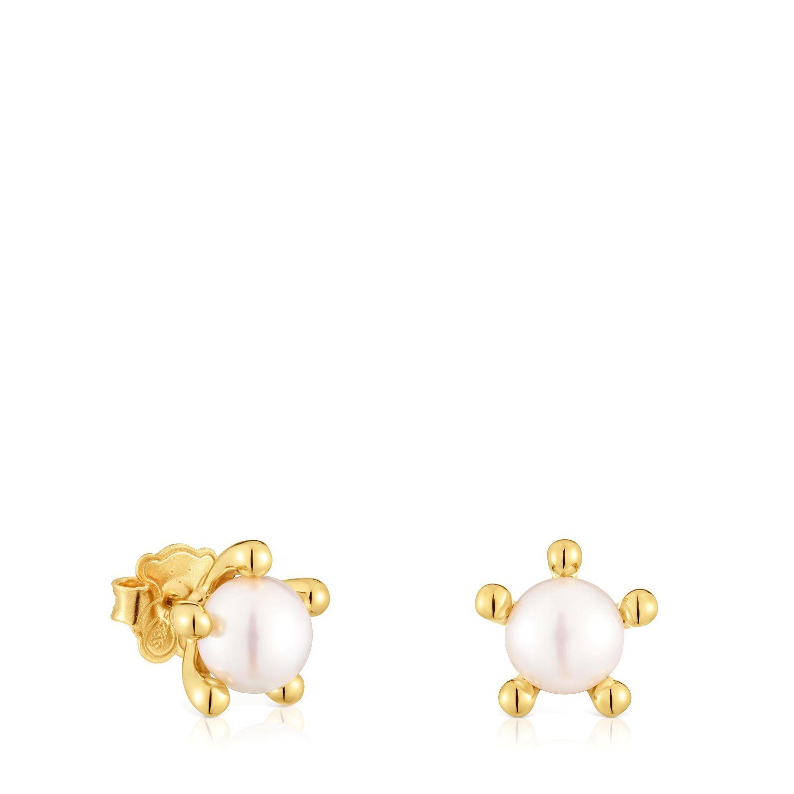 Arosbaño de oro 18 kt sobre plata y perlas cultivadas-0