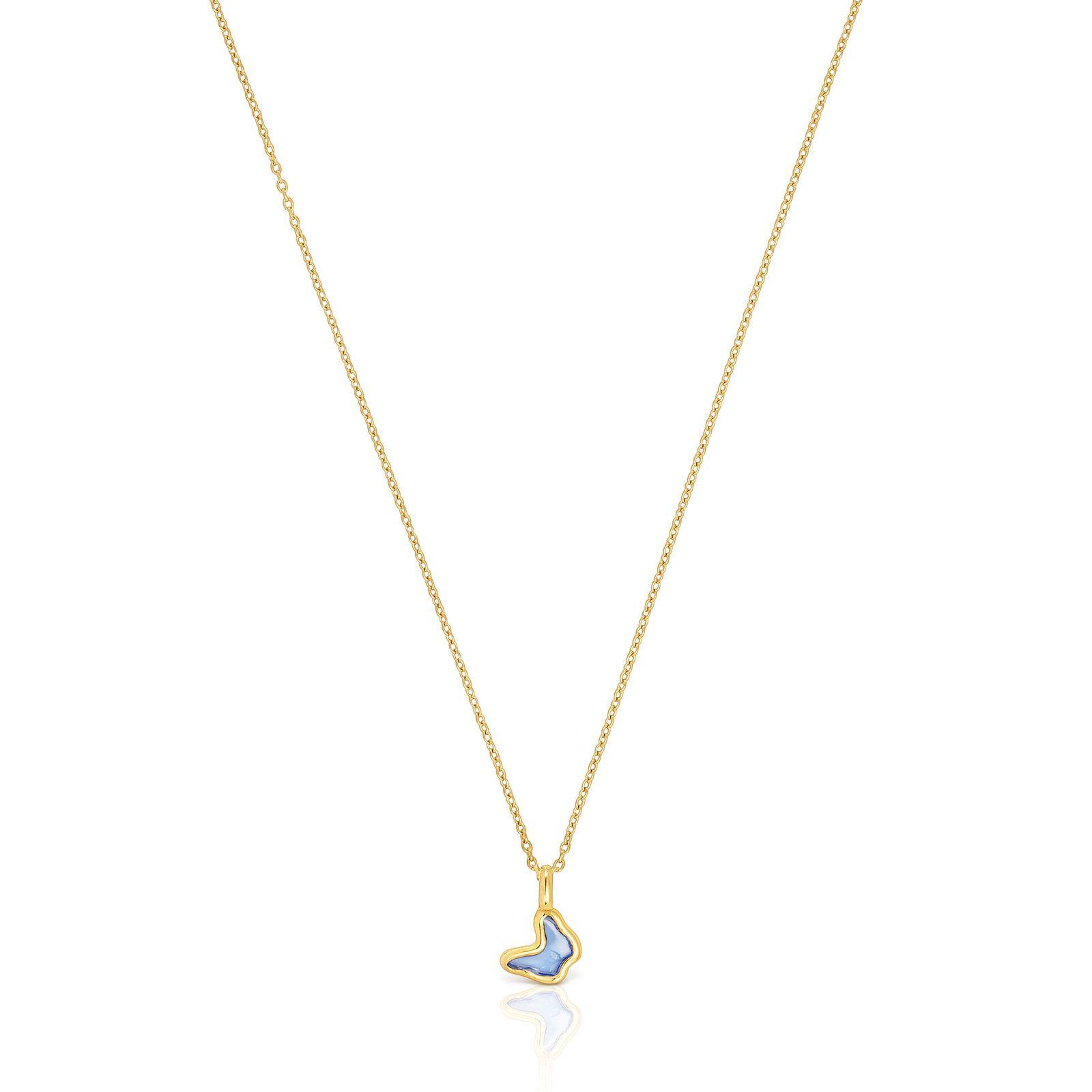 Collar de plata vermeil mariposa azul Gregal Tous-0