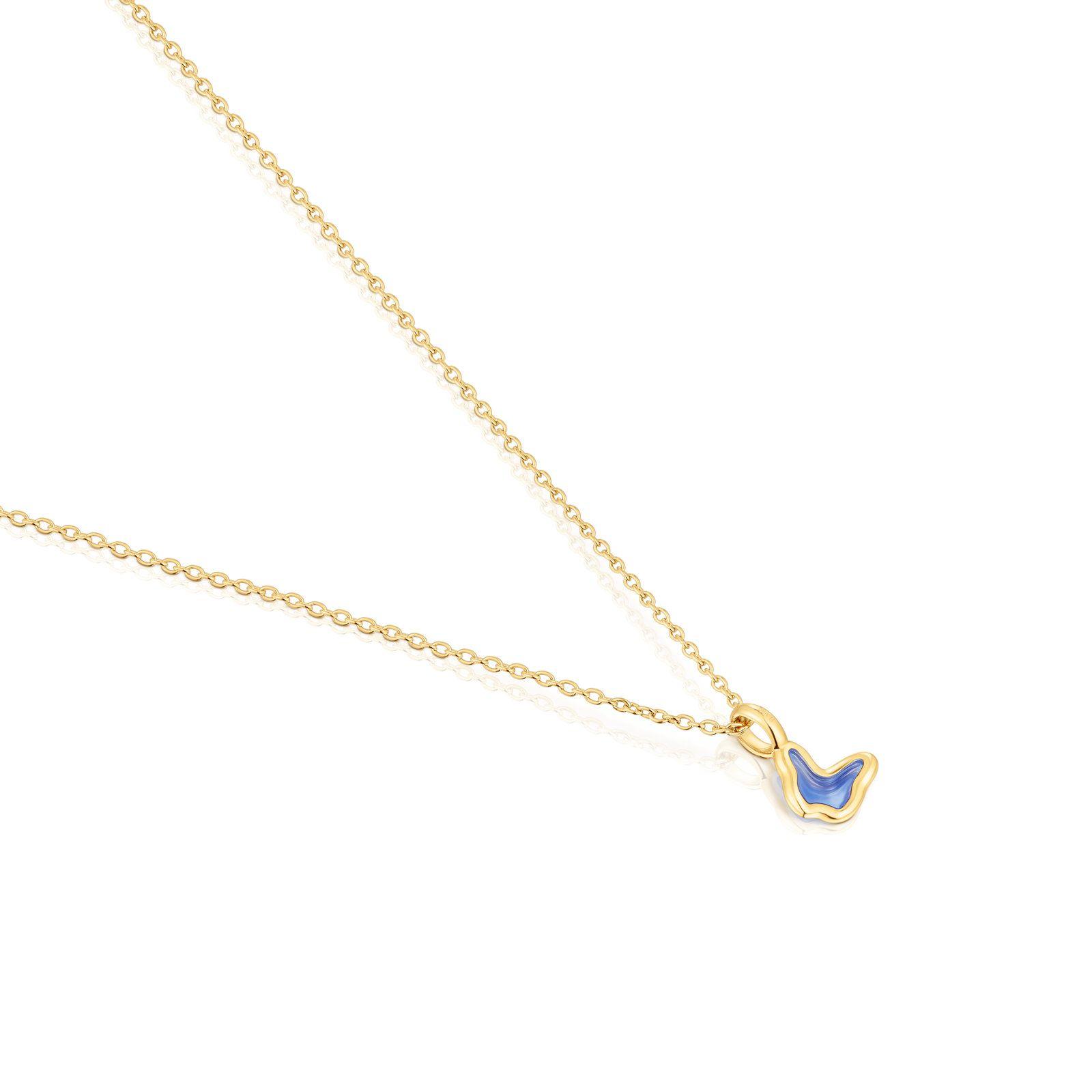 Collar de plata vermeil mariposa azul Gregal Tous-2