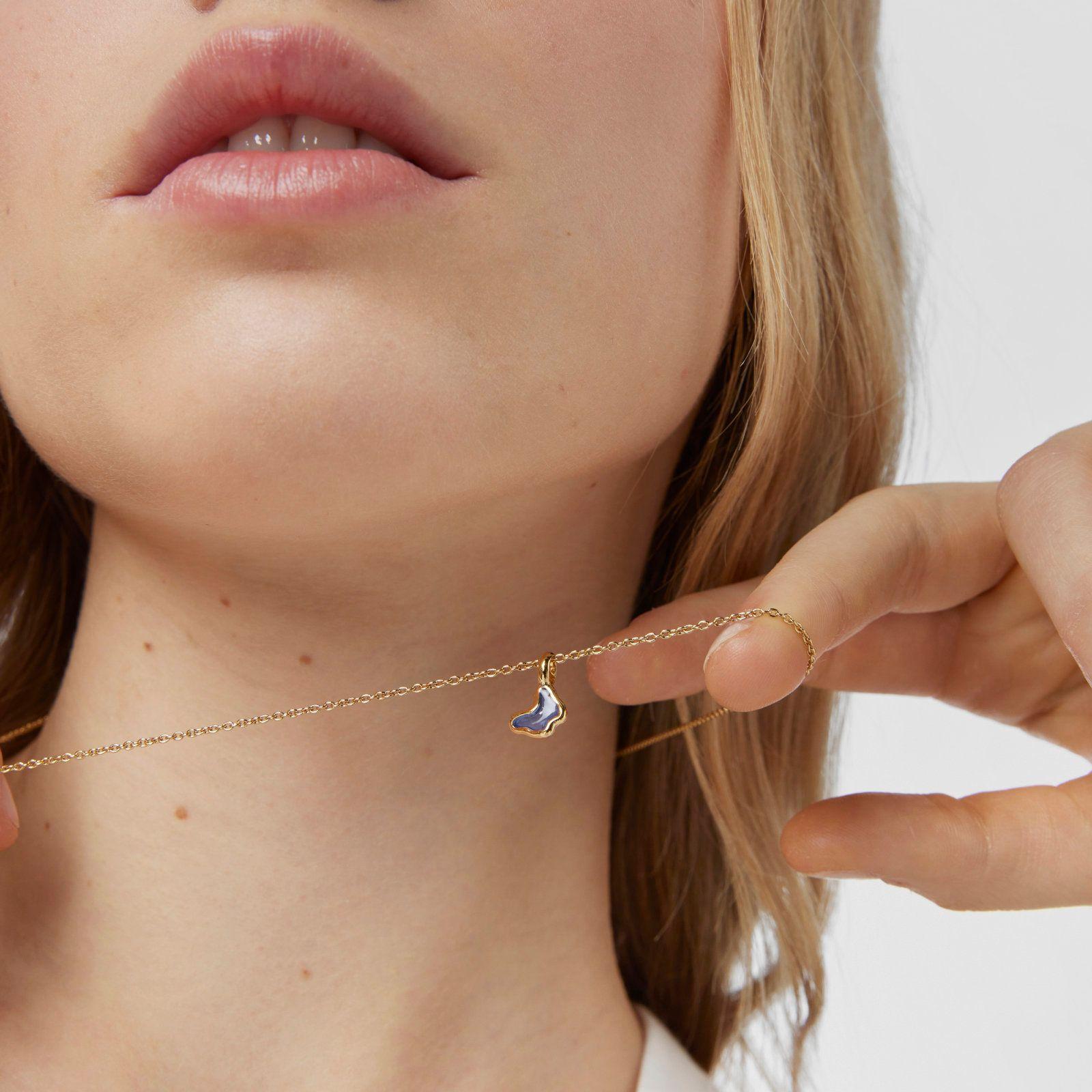 Collar de plata vermeil mariposa azul Gregal Tous-4