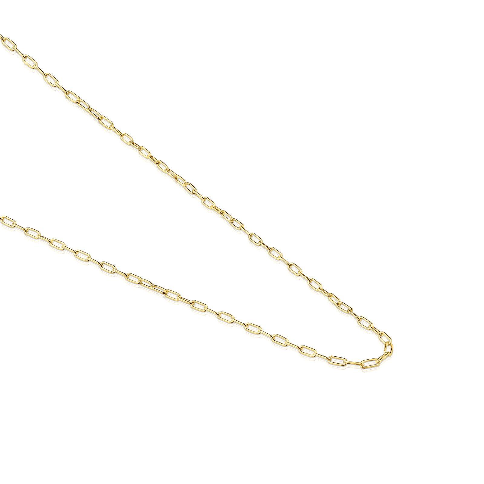Gargantilla con baño de oro 18 kt sobre plata y anillas rectangulares, 40 cm Chain-2