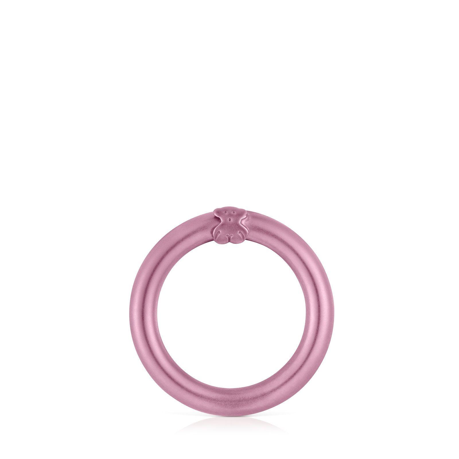 Anilla mediana de plata en color rosa Hold-0