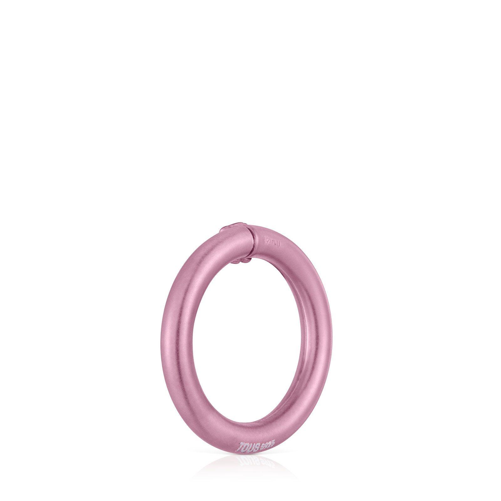 Anilla mediana de plata en color rosa Hold-2