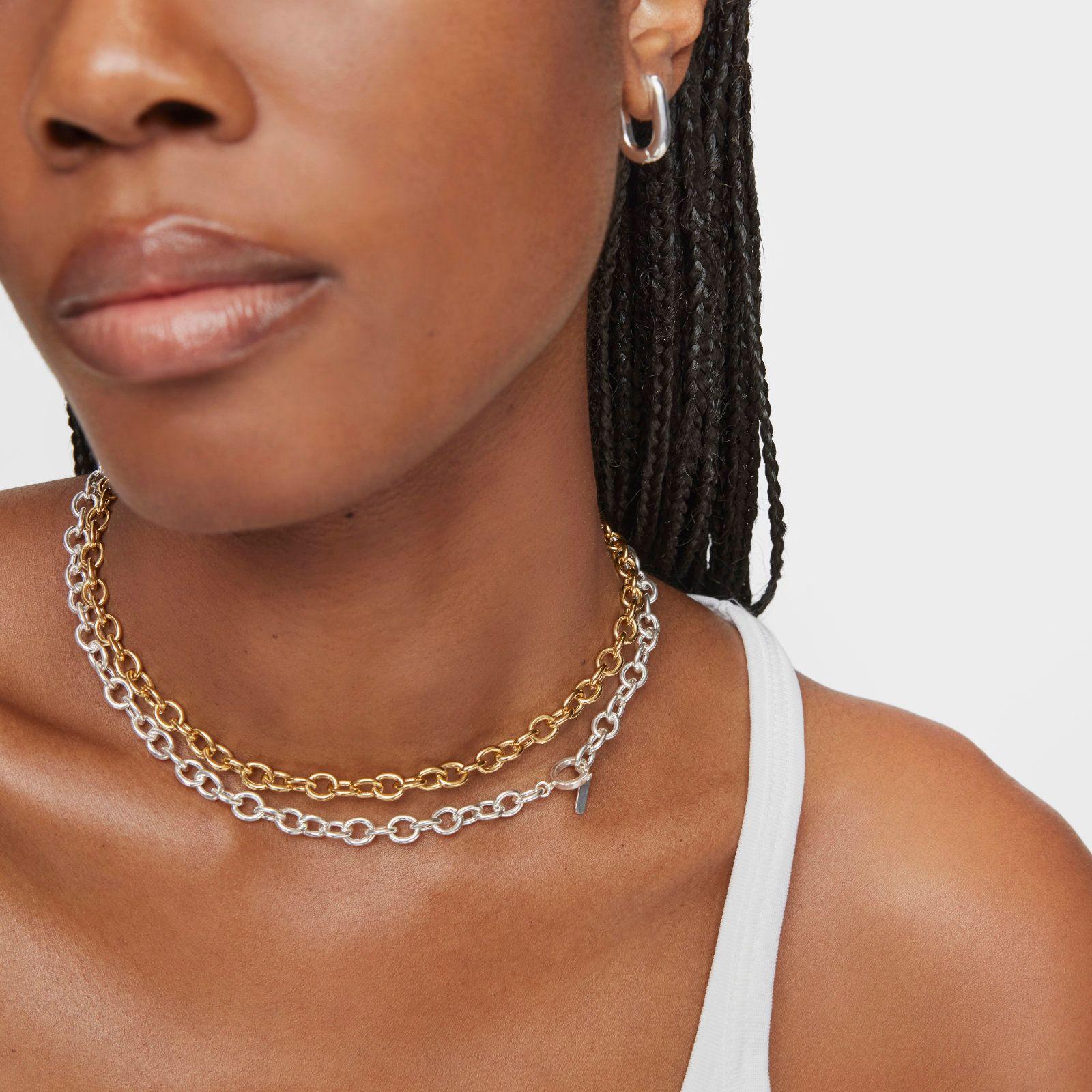 Collar corto de plata 42 cm Basic-2