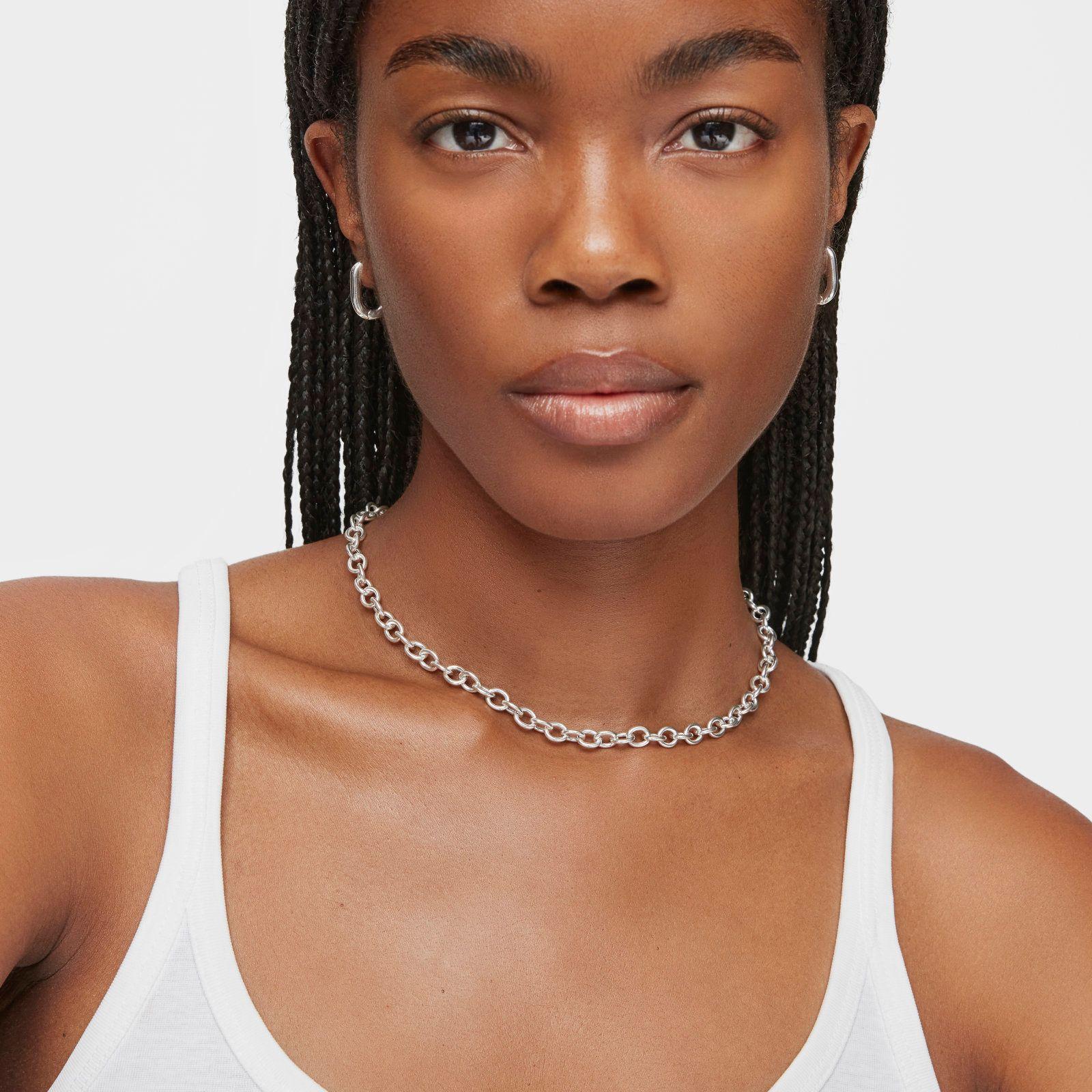 Collar corto de plata 42 cm Basic-3