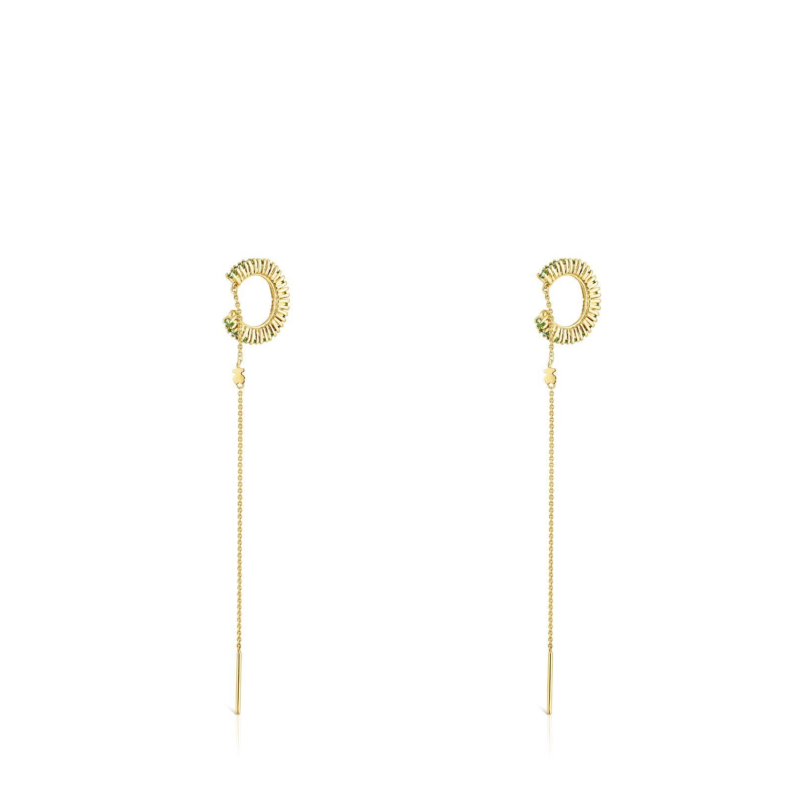 Aros earcuff plata vermeil y cromodiópsido Straight Tous-0